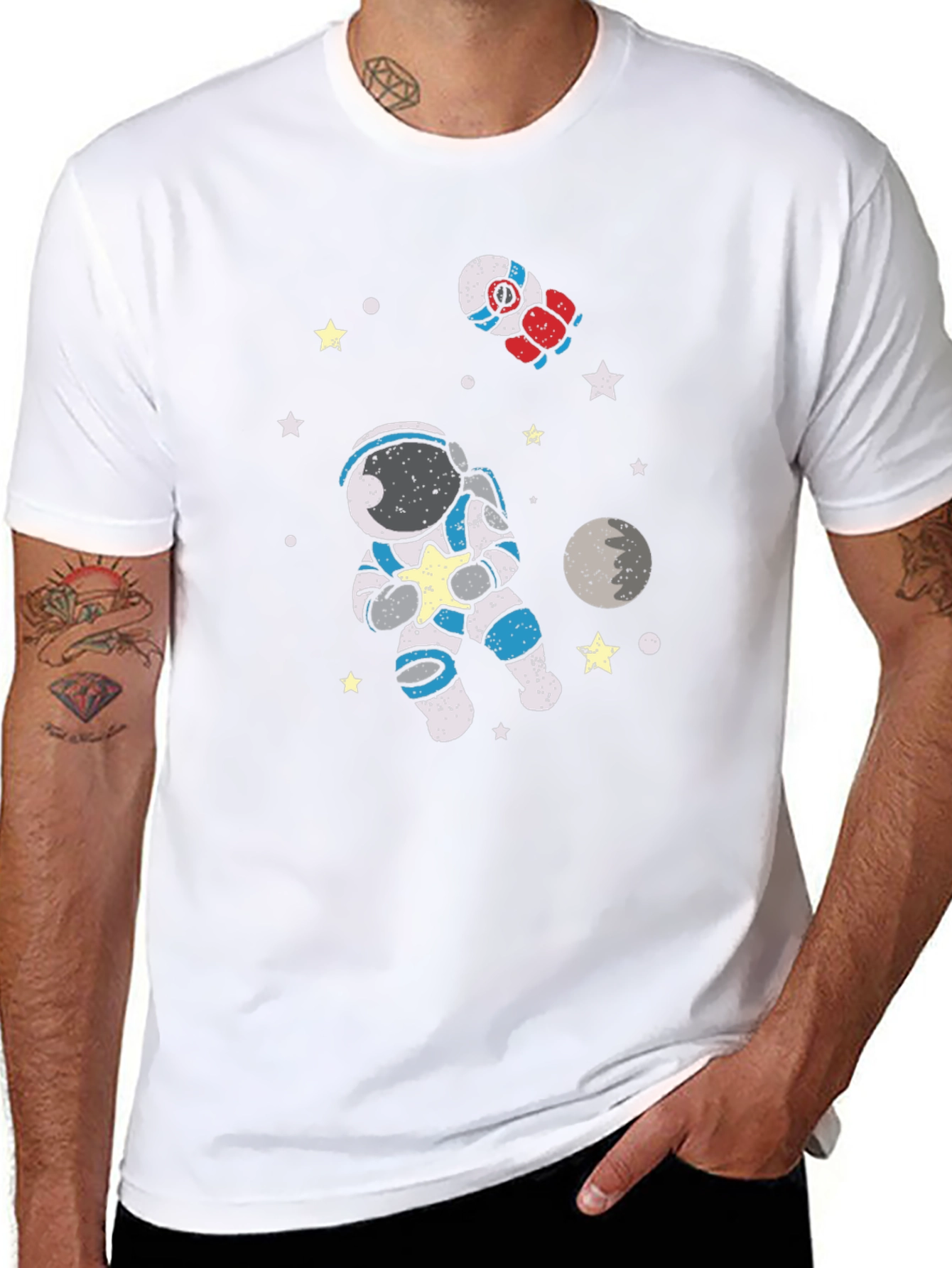 Astronaut in Space Graphic Tee - Black