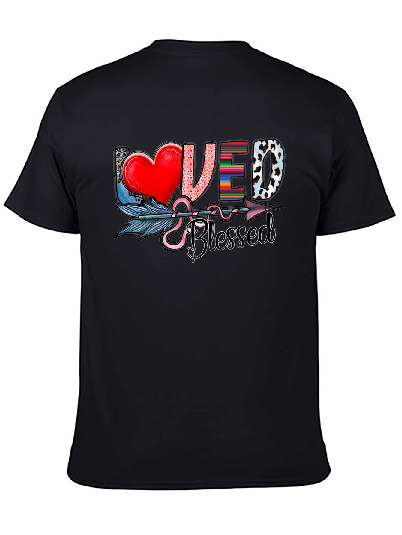 Loved & Blessed Graphic Tee - Arrow Heart Design