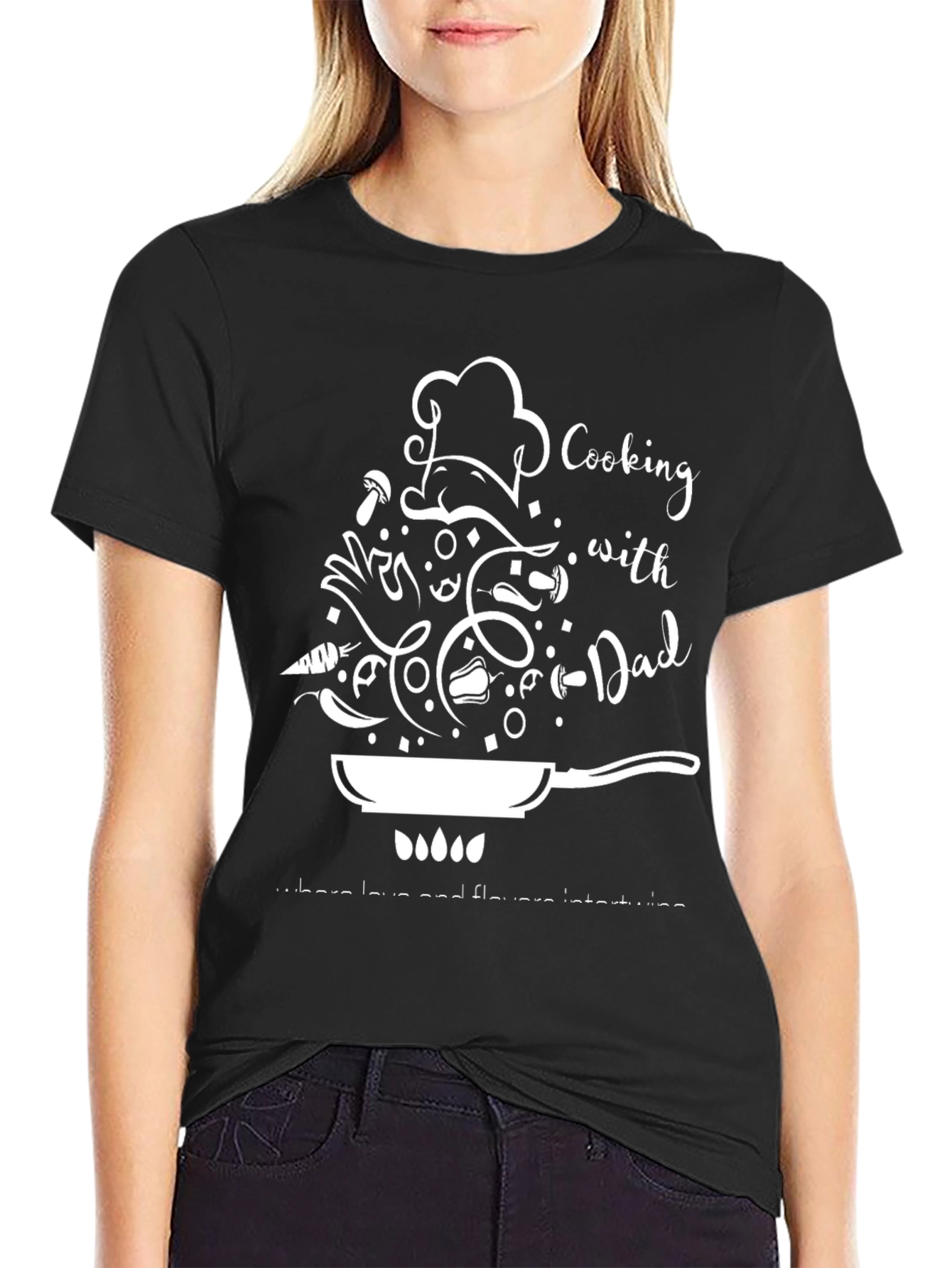 Cooking With Dad Black Graphic Tee