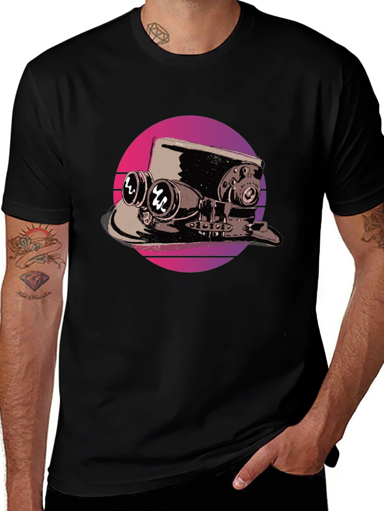 Steampunk Top Hat T-Shirt - Retro Graphic Tee