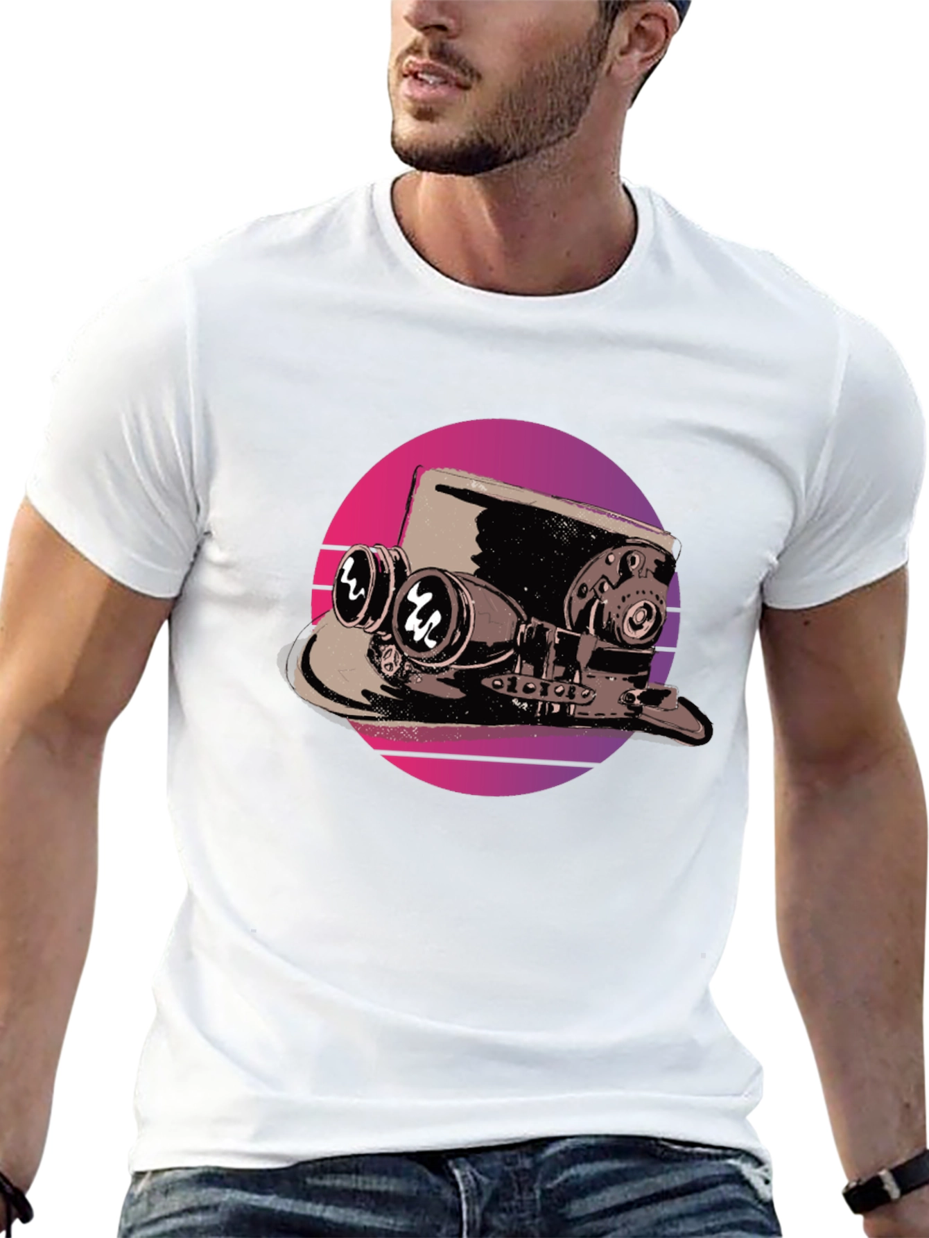 Steampunk Top Hat T-Shirt - Retro Graphic Tee
