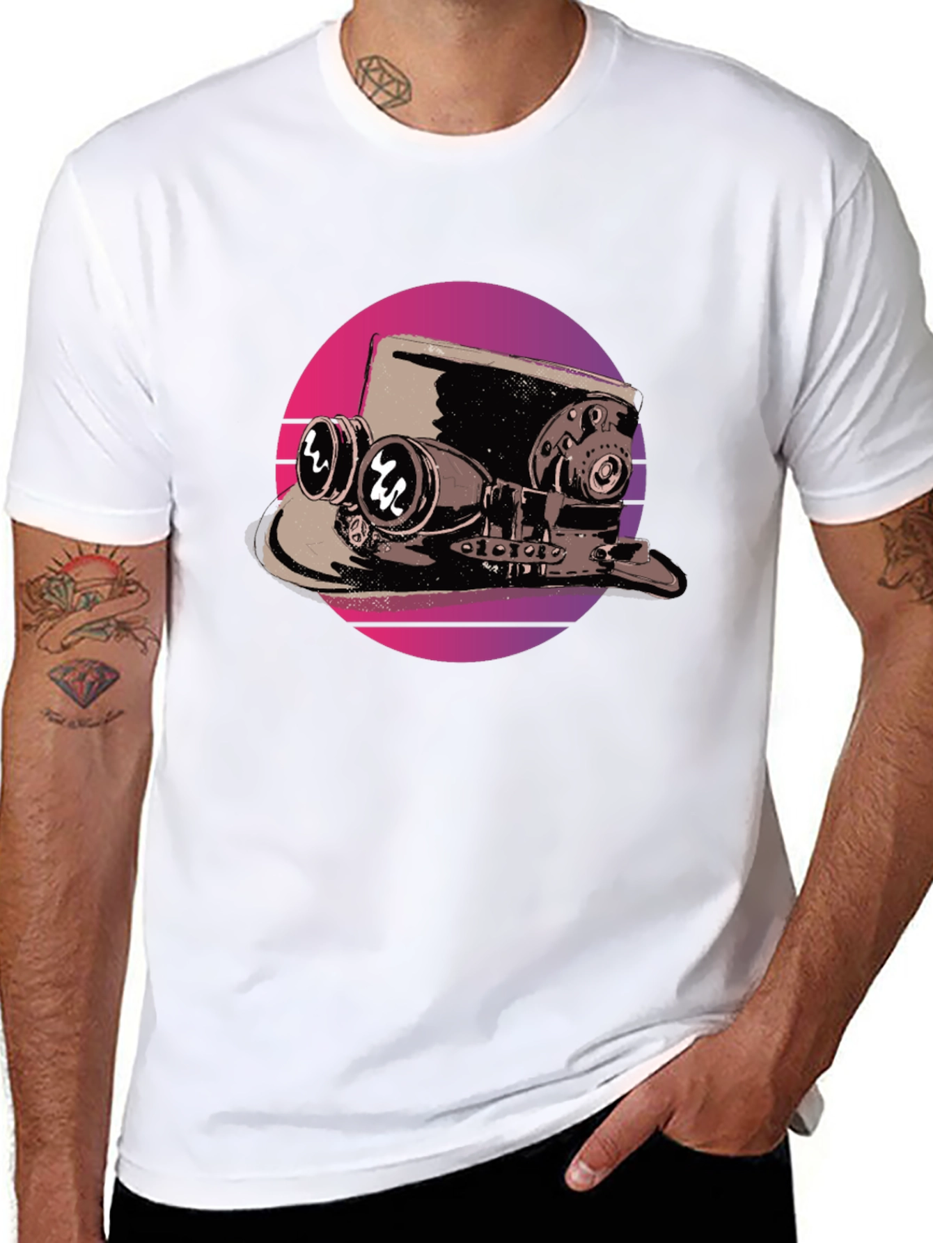 Steampunk Top Hat T-Shirt - Retro Graphic Tee