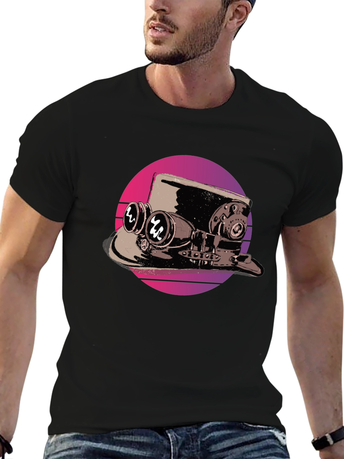 Steampunk Top Hat T-Shirt - Retro Graphic Tee