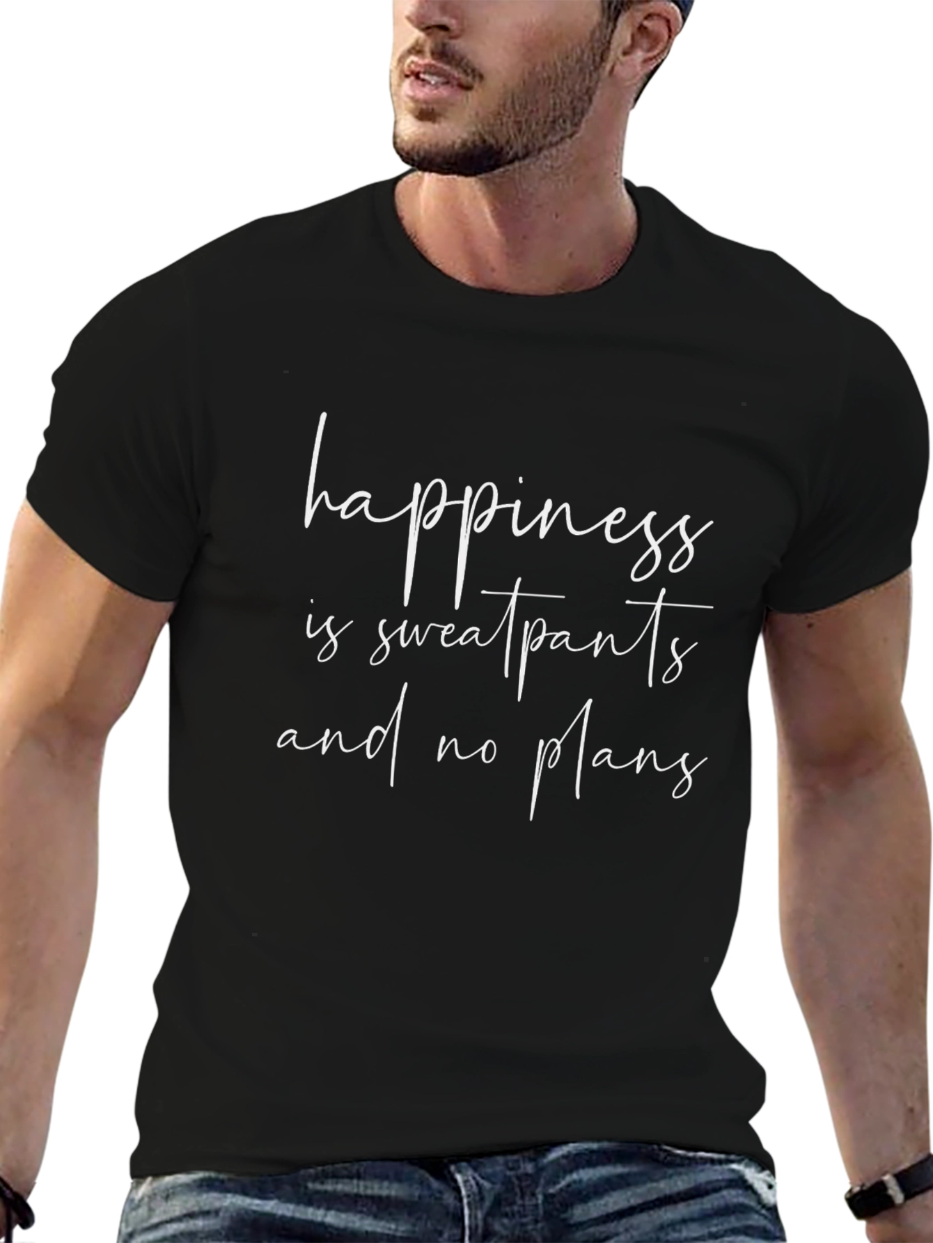 Happiness Sweatpants & No Plans Black Graphic Tee