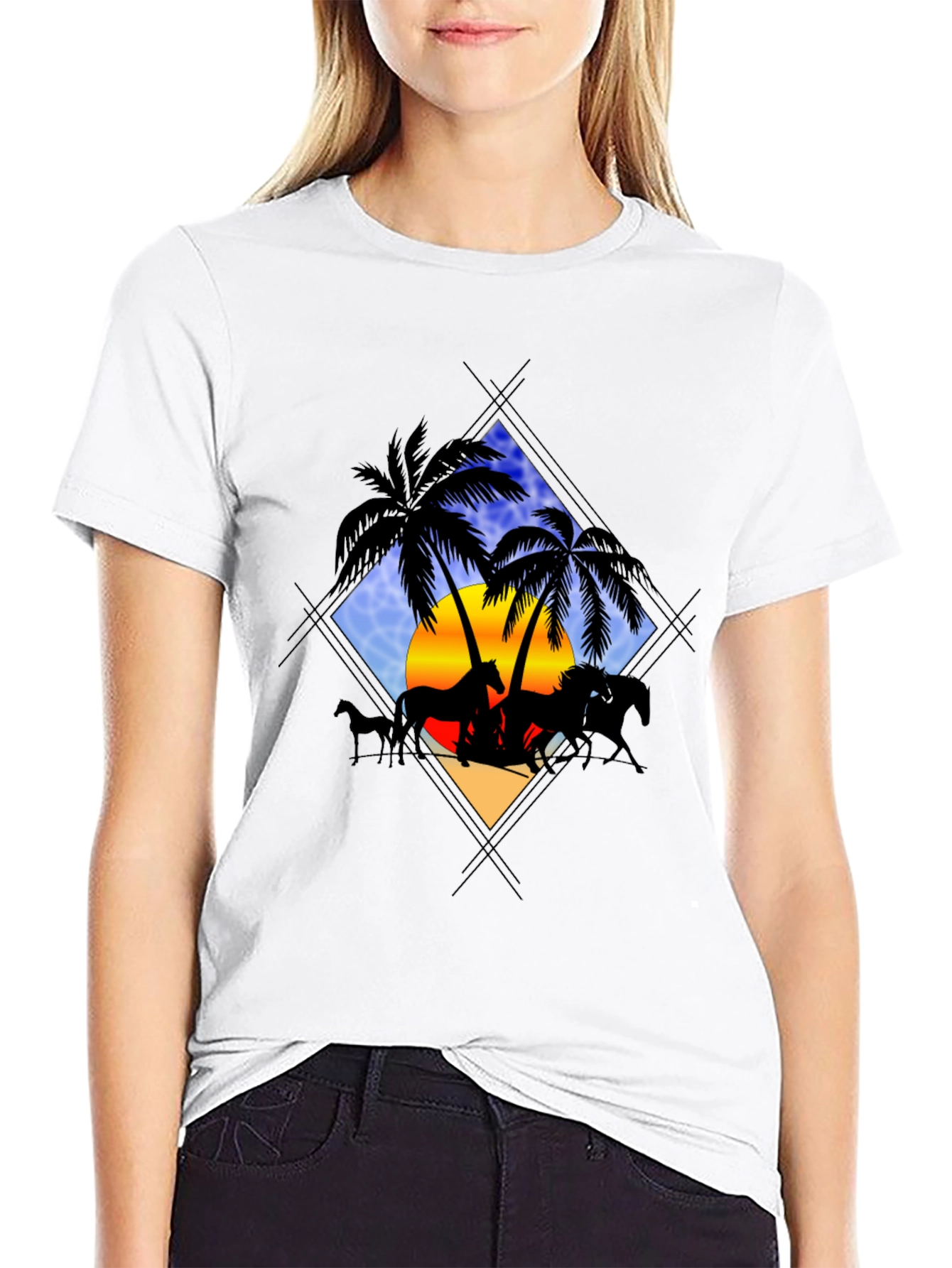Horse Silhouette Palm Tee