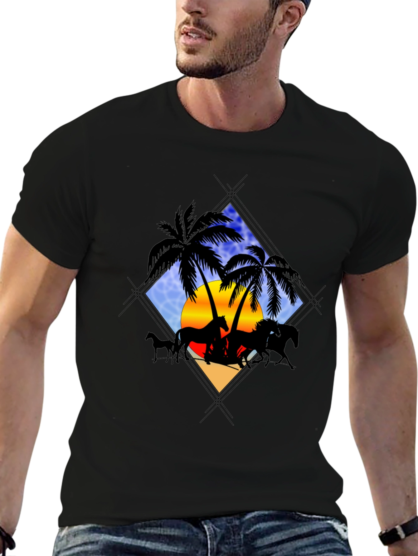 Horse Silhouette Palm Tee