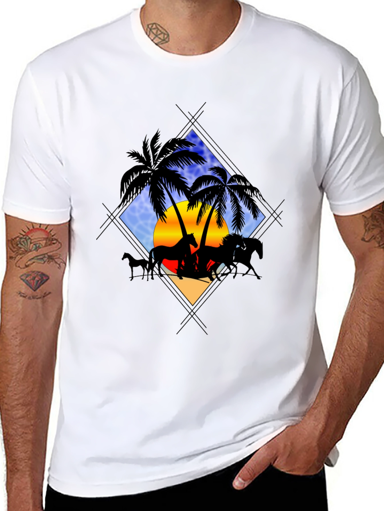 Horse Silhouette Palm Tee