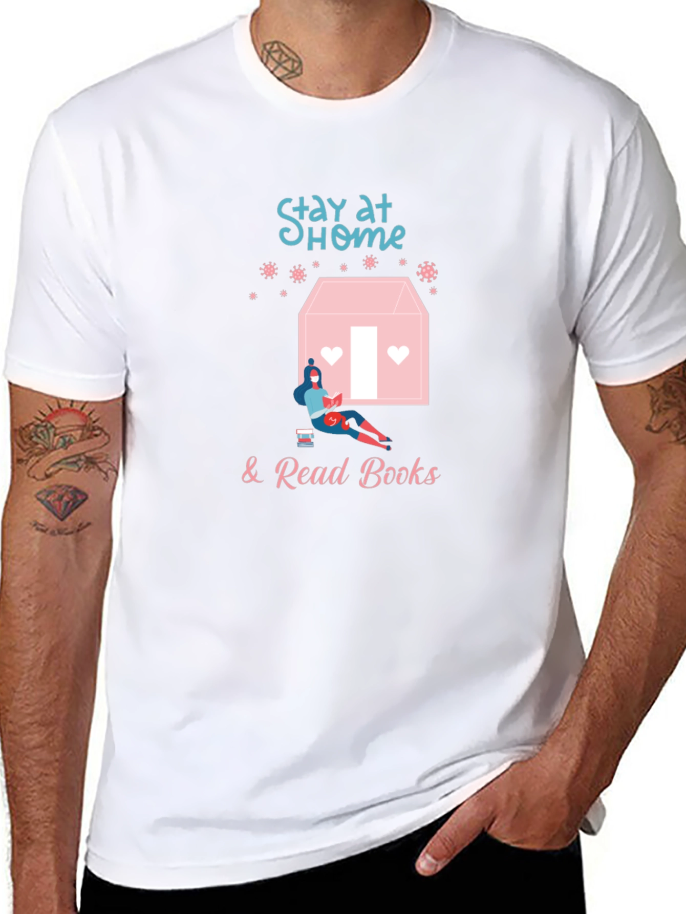 Stay Home & Read Books T-Shirt