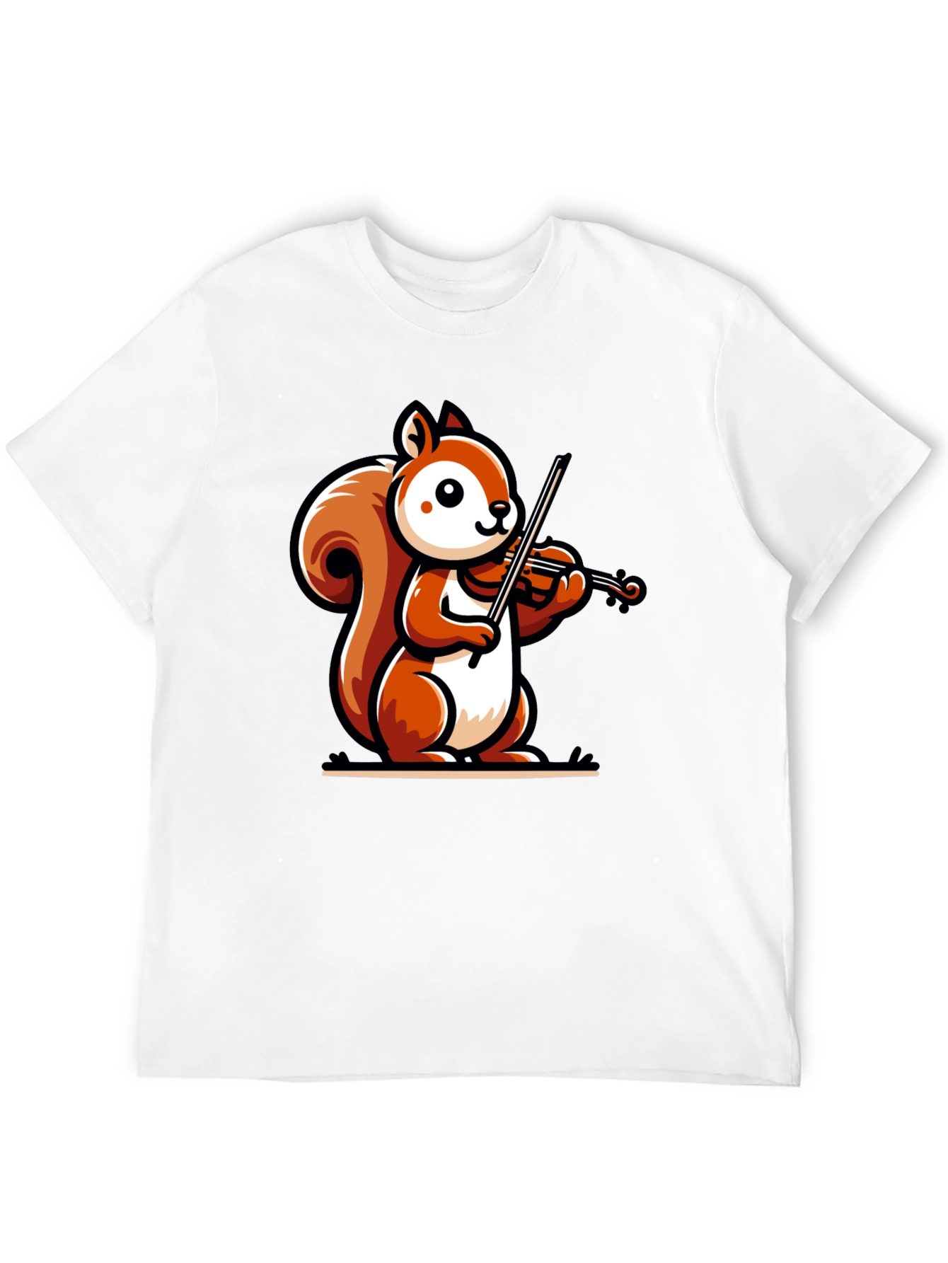 Squirrel Violinist Black T-Shirt