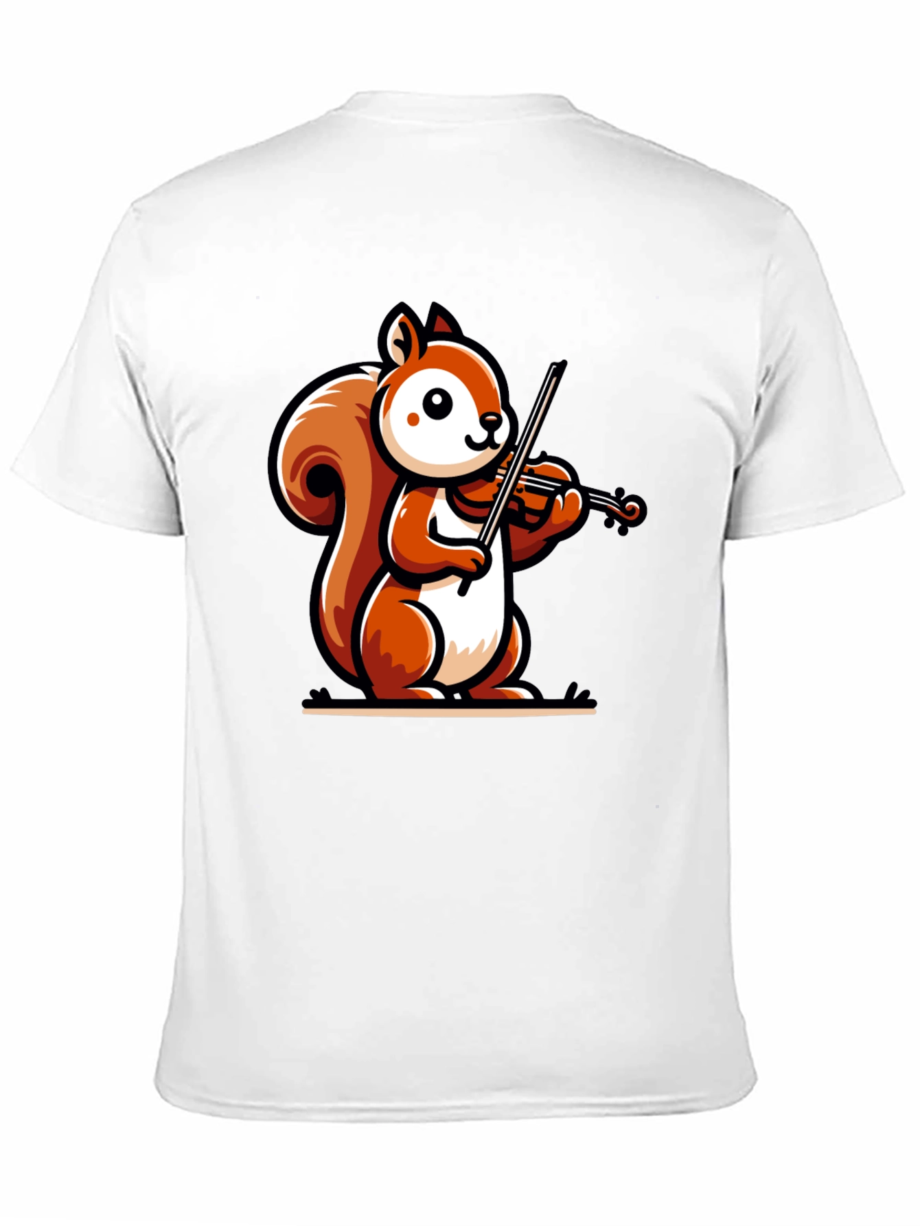 Squirrel Violinist Black T-Shirt