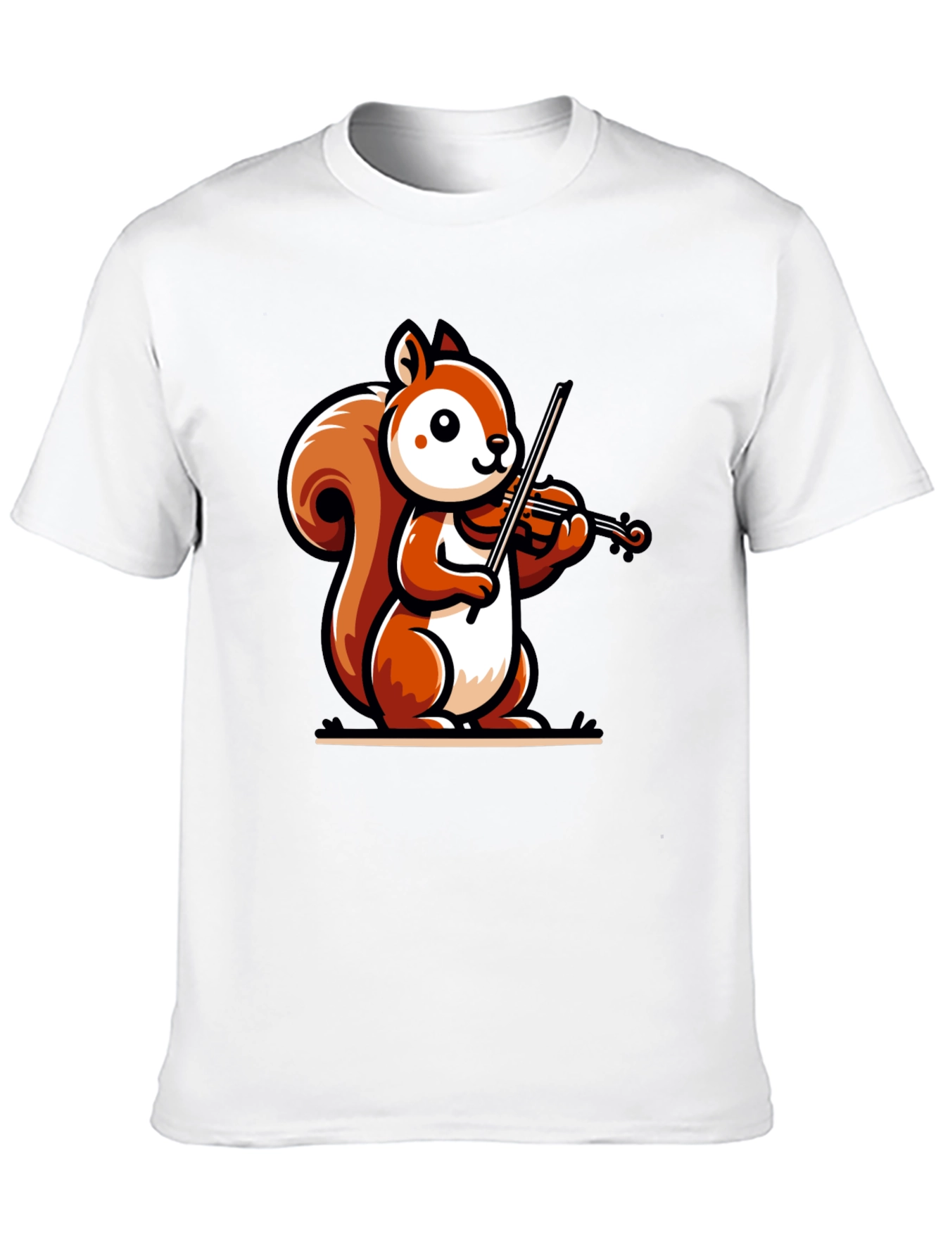 Squirrel Violinist Black T-Shirt