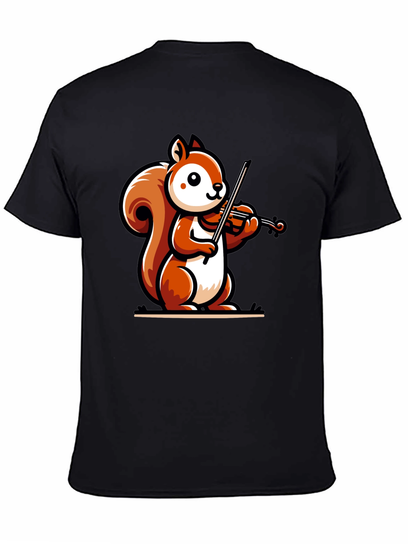 Squirrel Violinist Black T-Shirt