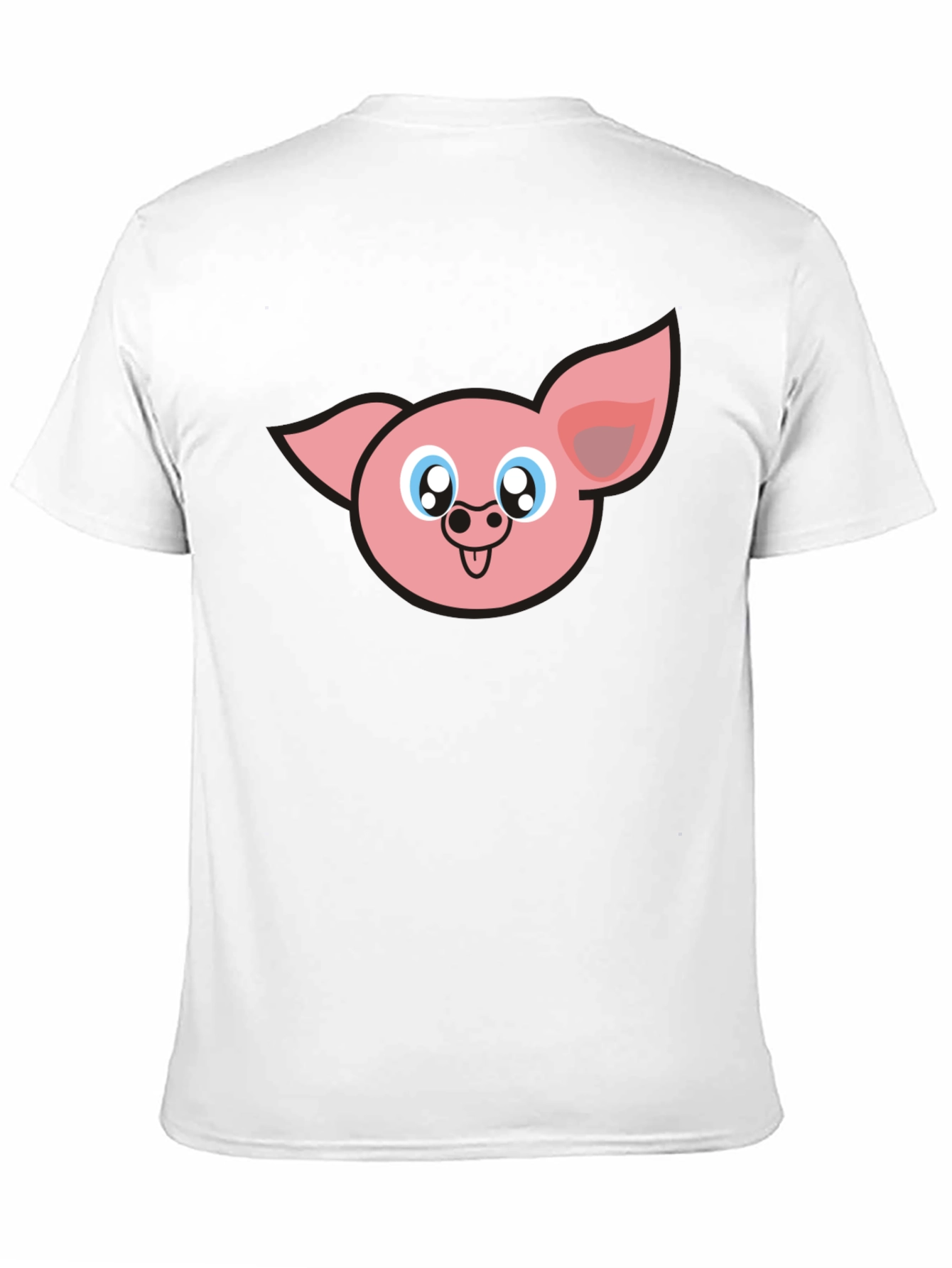 Cute Pig Face Graphic Black T-Shirt