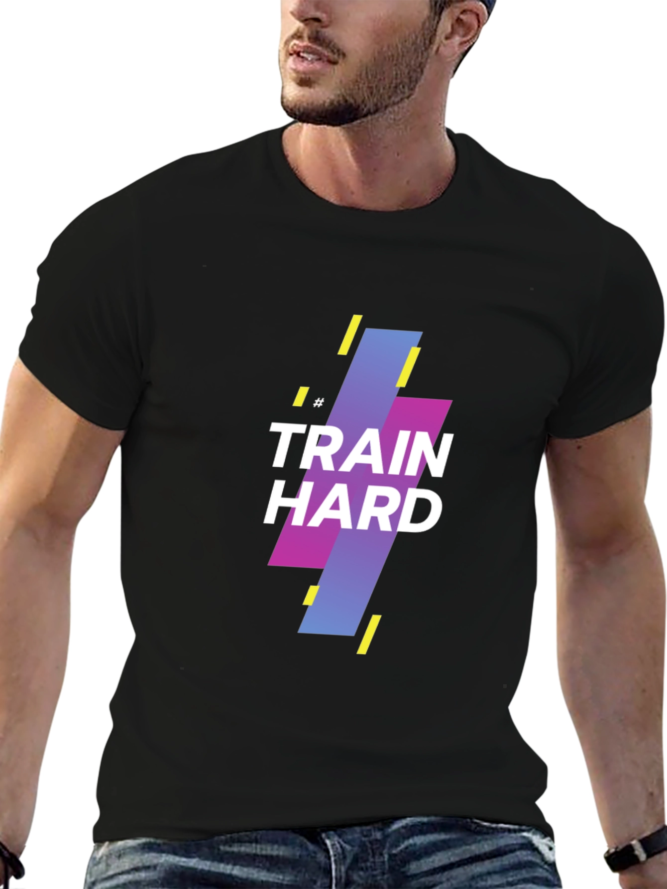 Train Hard Graphic Tee - Black Casual Shirt