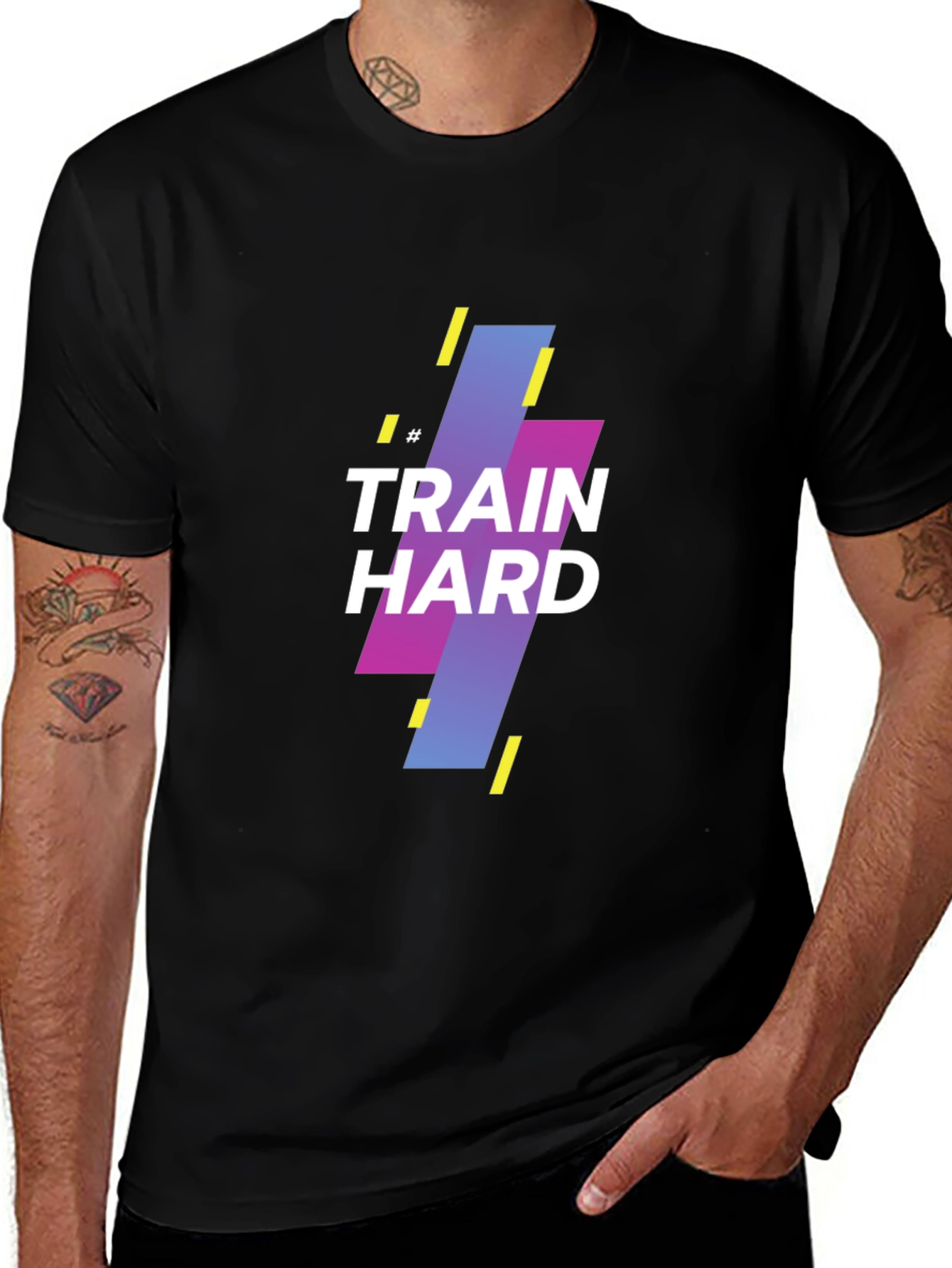 Train Hard Graphic Tee - Black Casual Shirt
