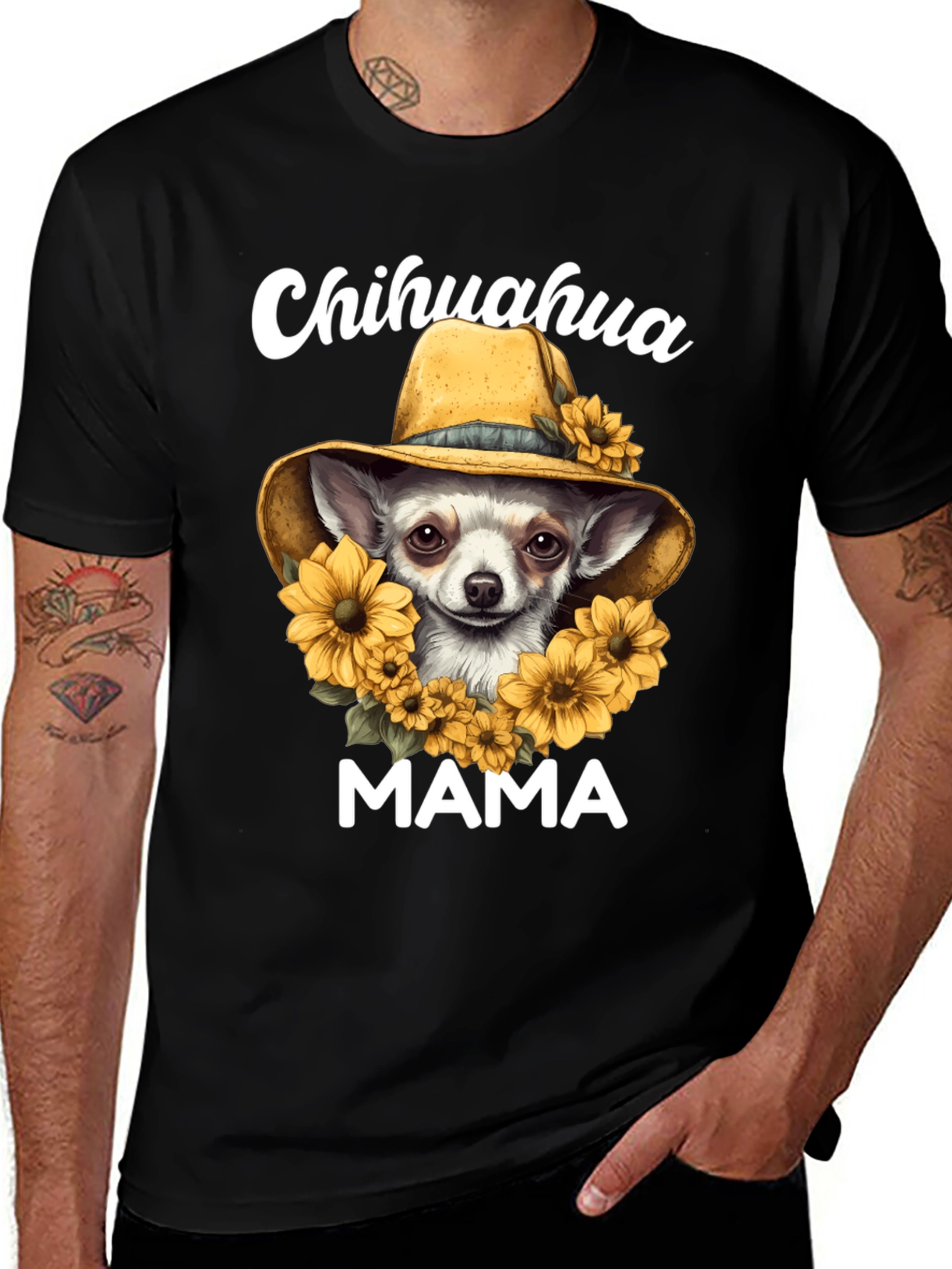 Chihuahua Mama Sunflower T-Shirt
