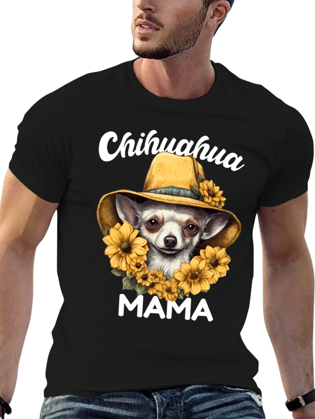 Chihuahua Mama Sunflower T-Shirt