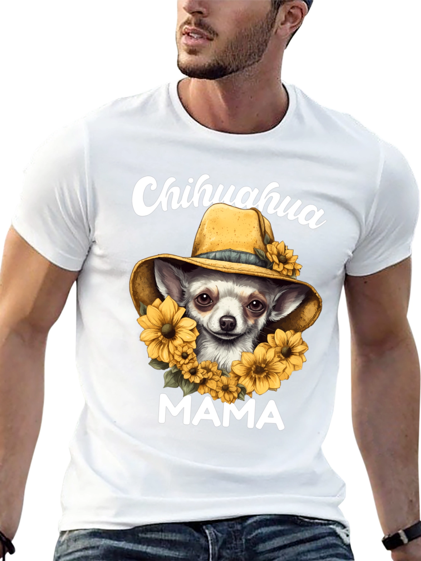 Chihuahua Mama Sunflower T-Shirt