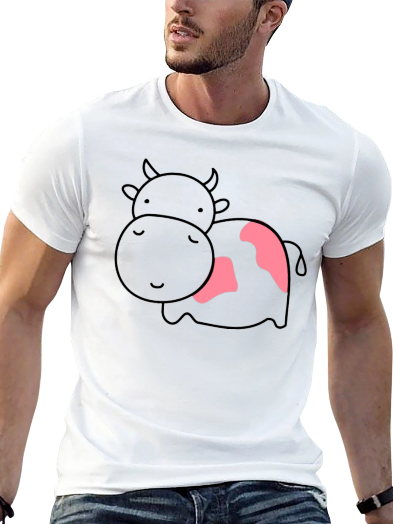 Cute Cow Graphic T-Shirt - Unisex Black Tee