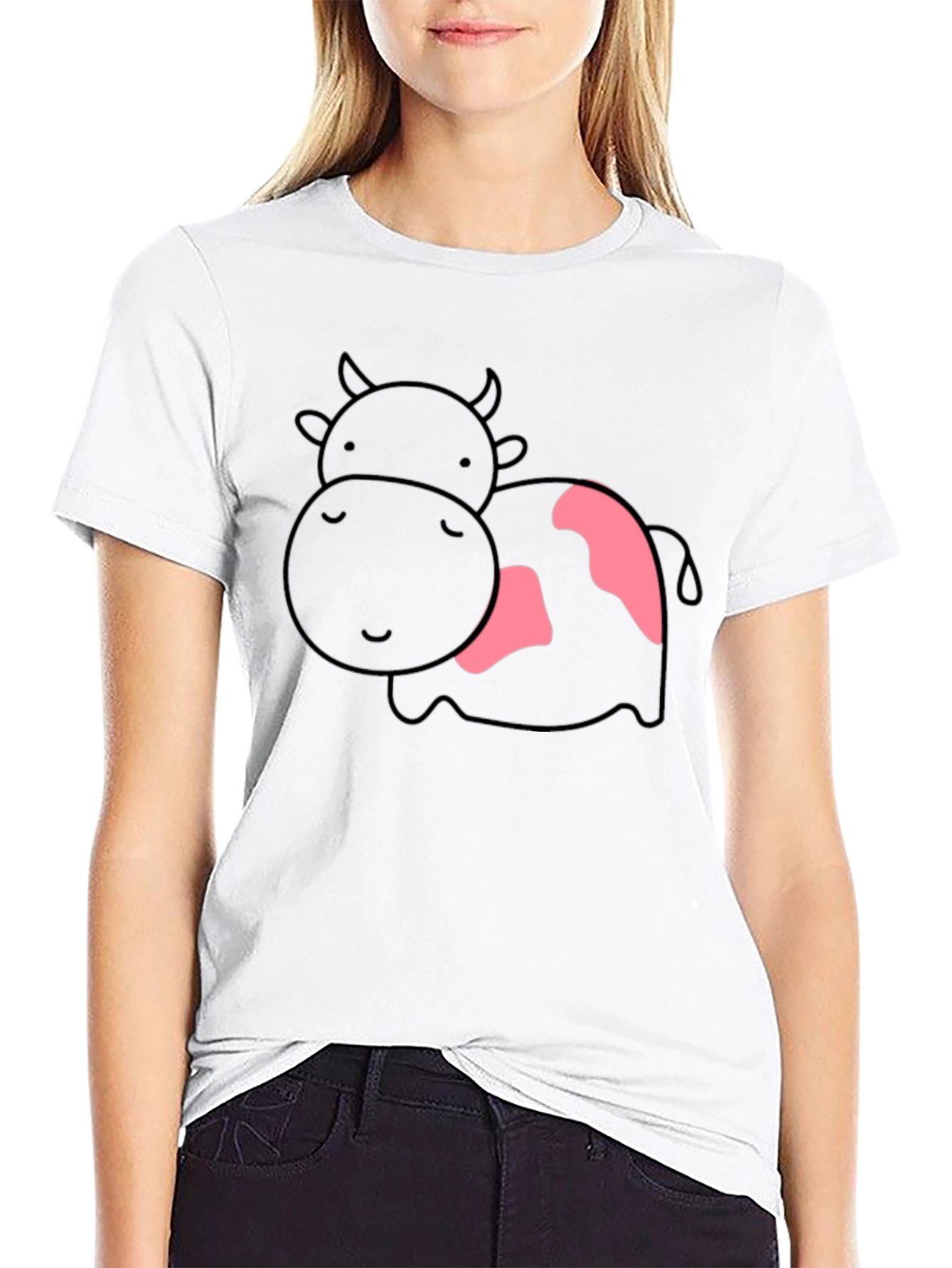 Cute Cow Graphic T-Shirt - Unisex Black Tee
