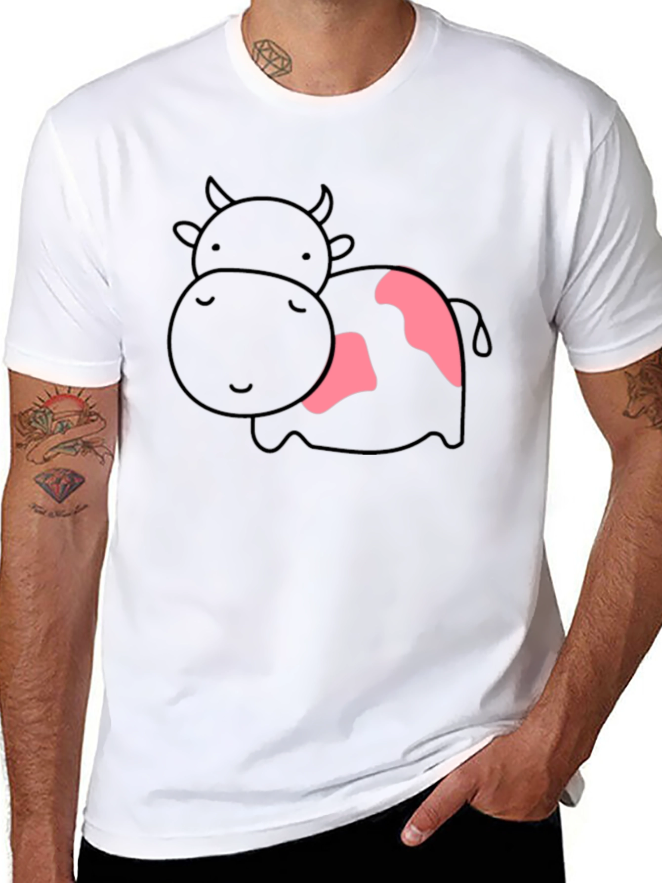 Cute Cow Graphic T-Shirt - Unisex Black Tee