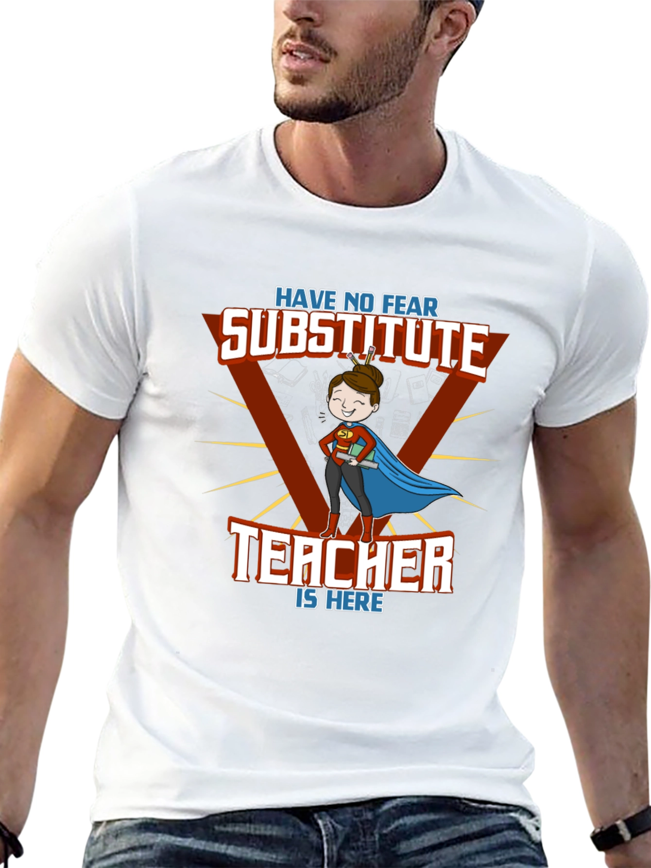 Substitute Teacher Superhero T-Shirt
