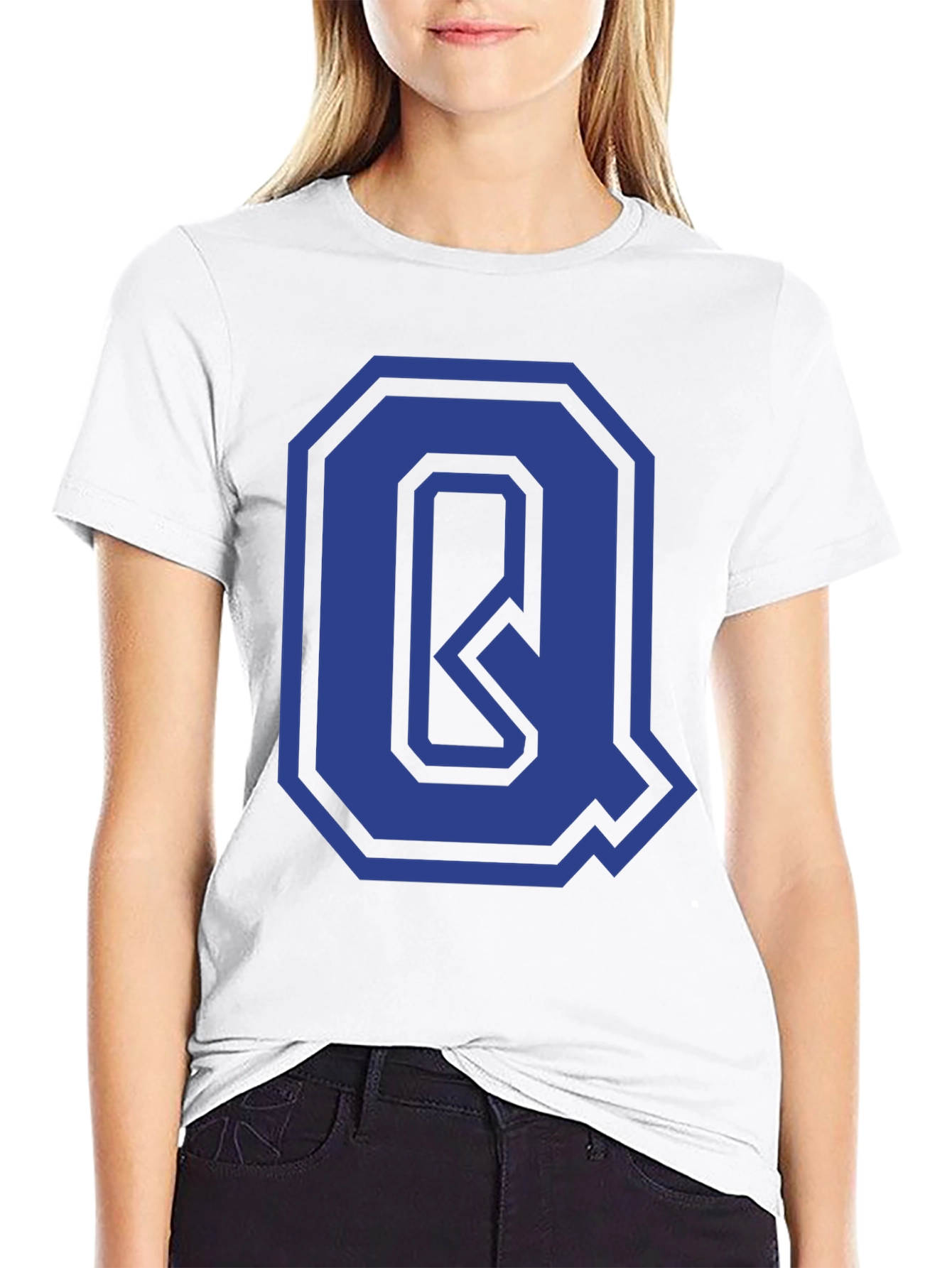 Letter Q Graphic Tee - Stylish Initial Design