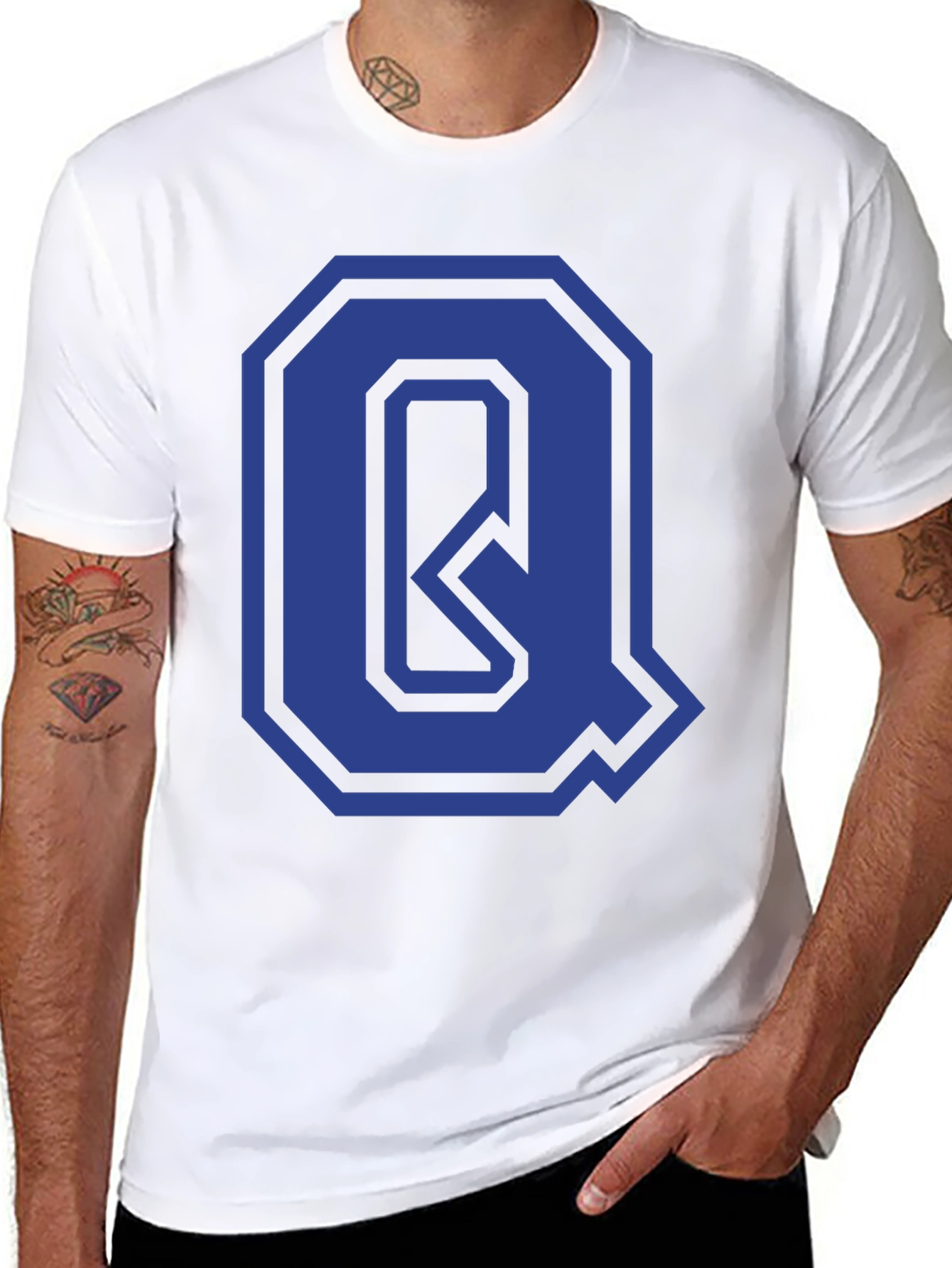Letter Q Graphic Tee - Stylish Initial Design