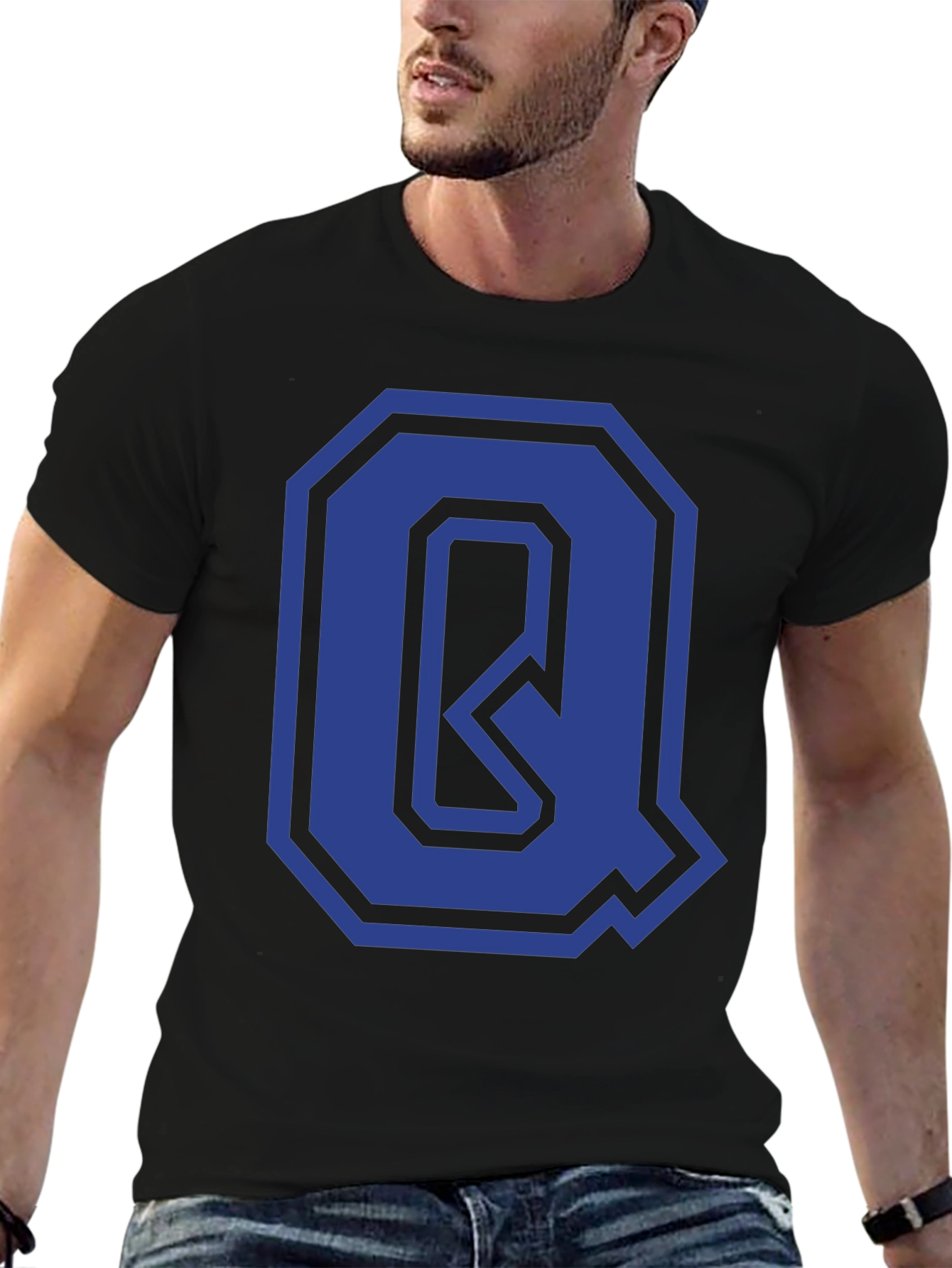Letter Q Graphic Tee - Stylish Initial Design