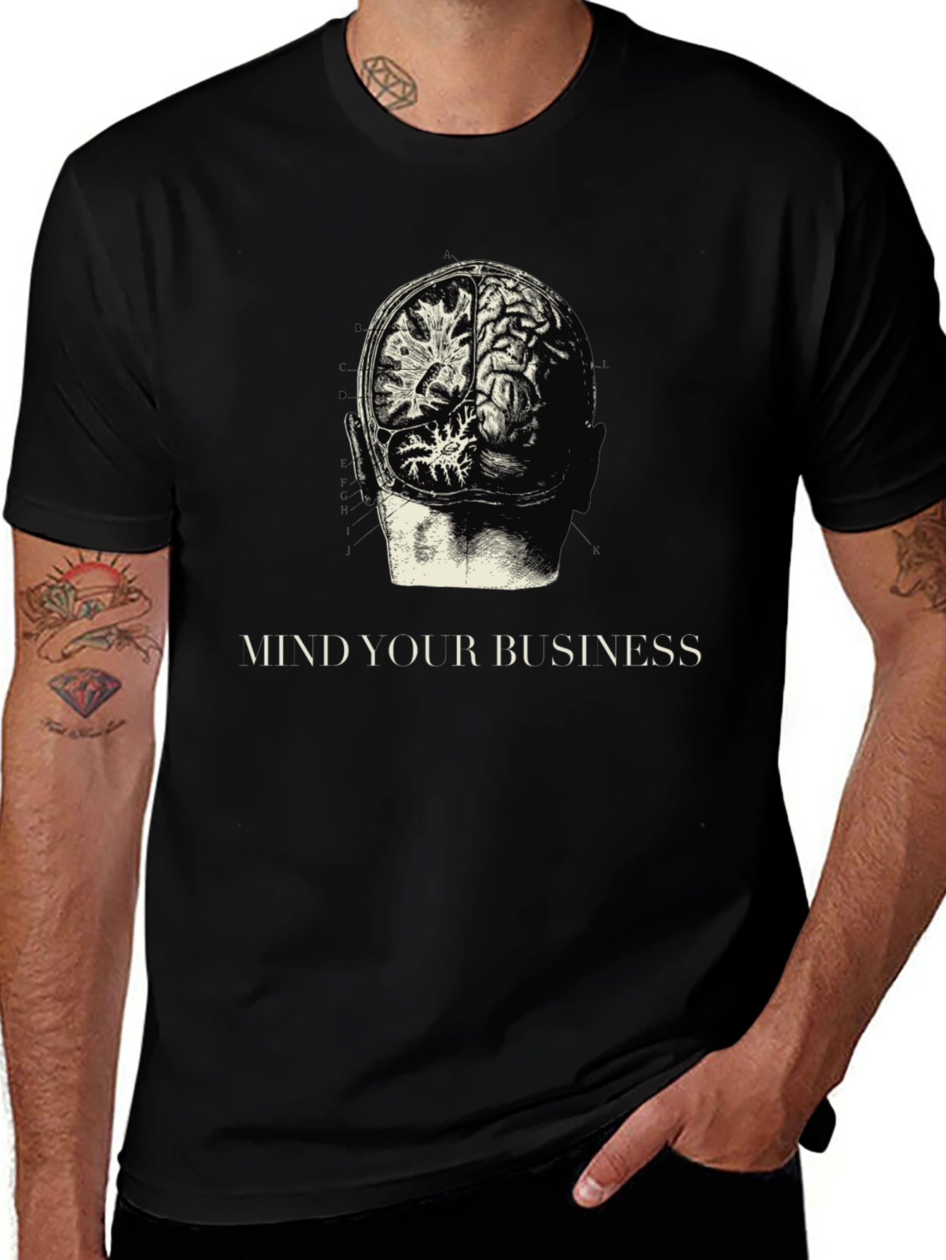 Mind Your Business Brain Anatomy Graphic Tee