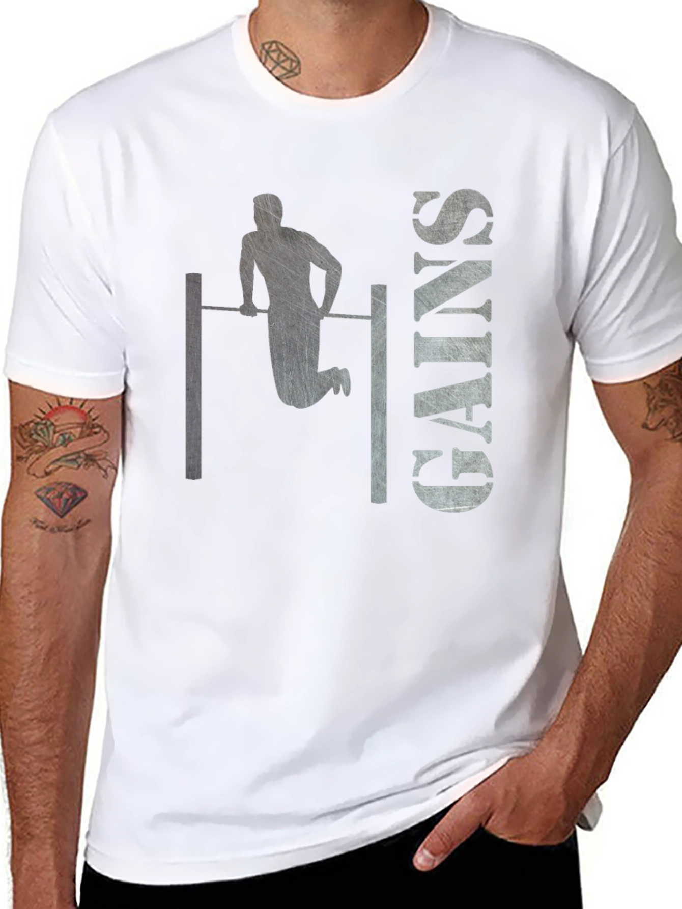 Gym Gains Graphic T-Shirt - Black