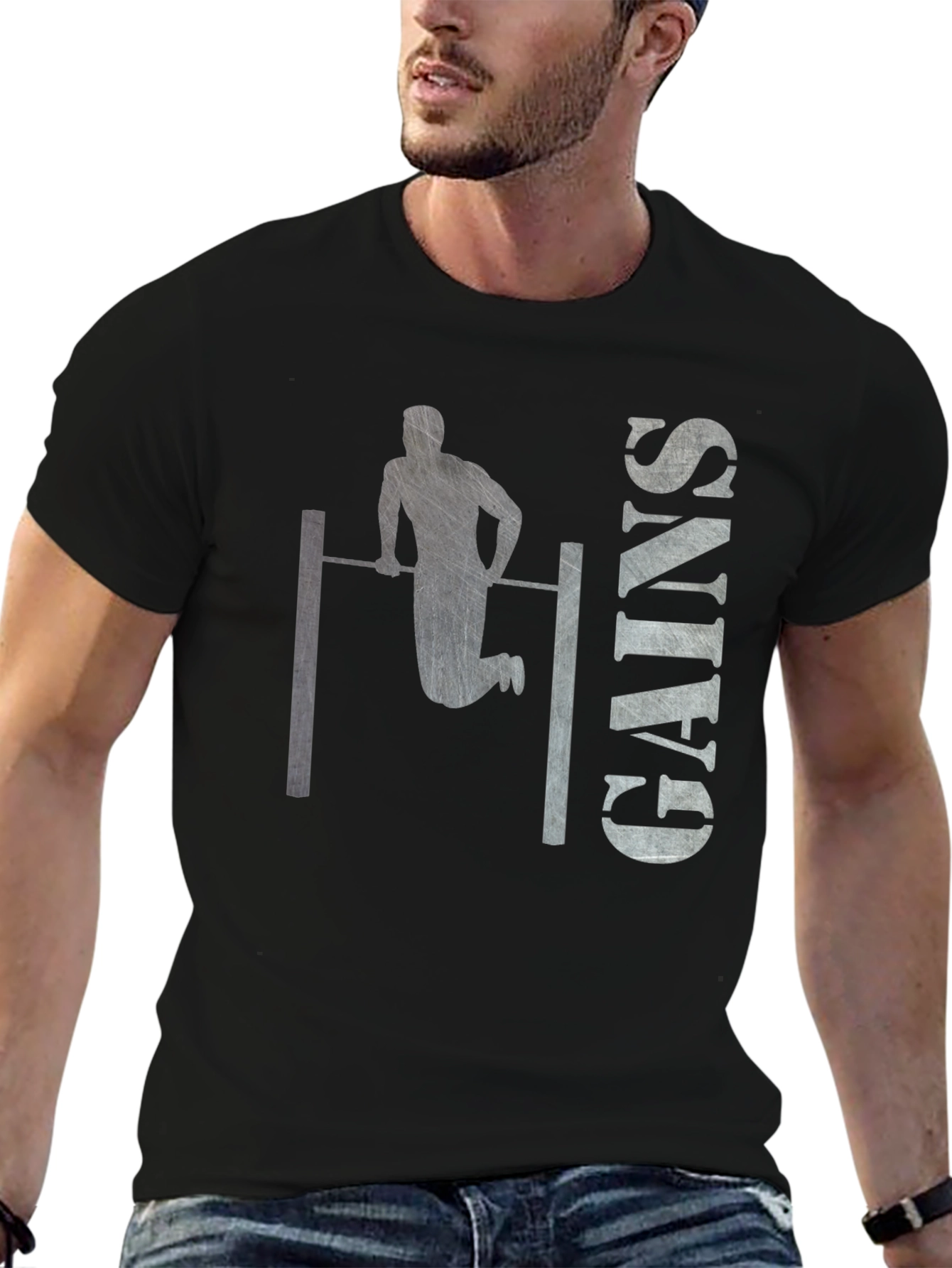 Gym Gains Graphic T-Shirt - Black