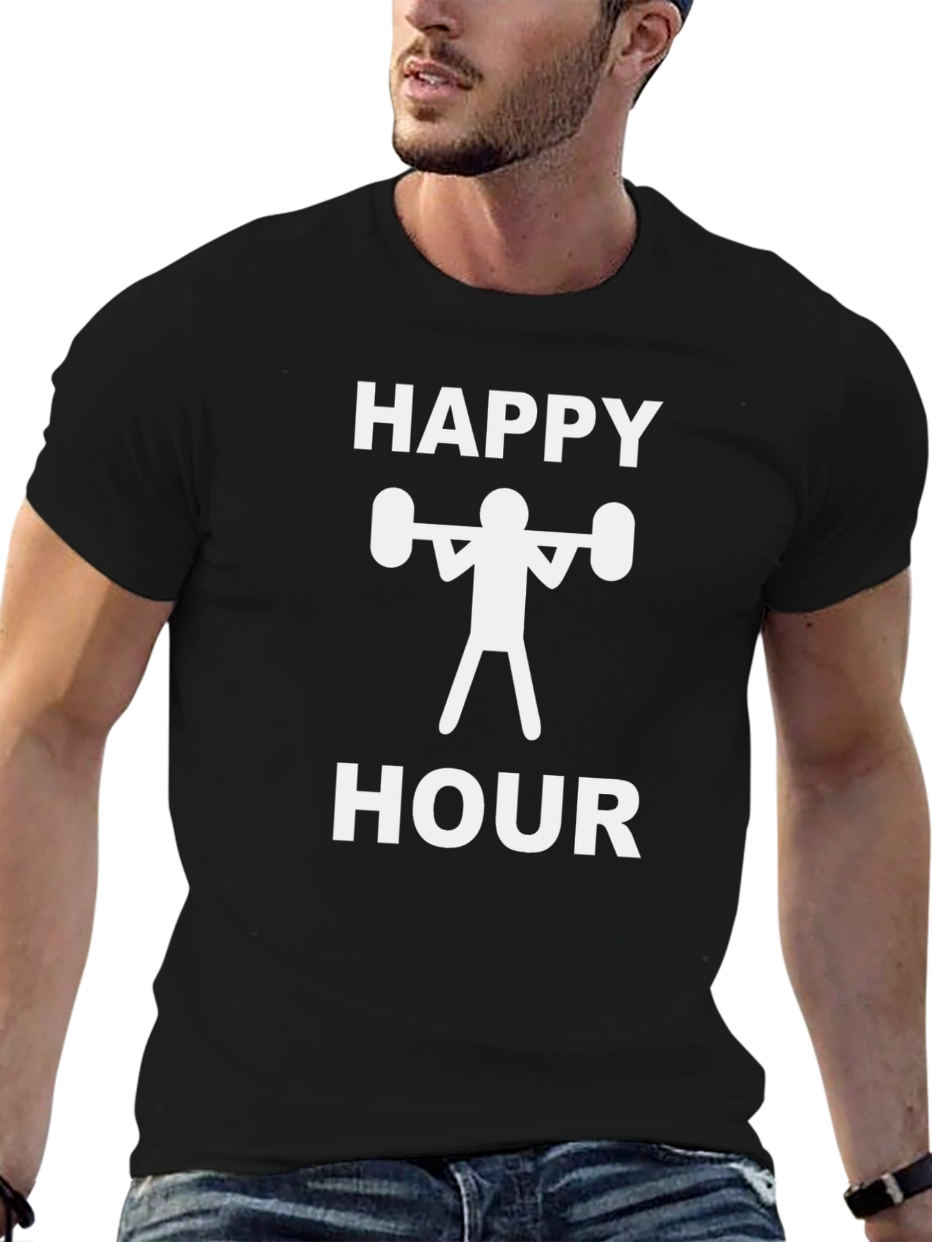 Happy Hour Gym T-Shirt - Funny Workout Tee
