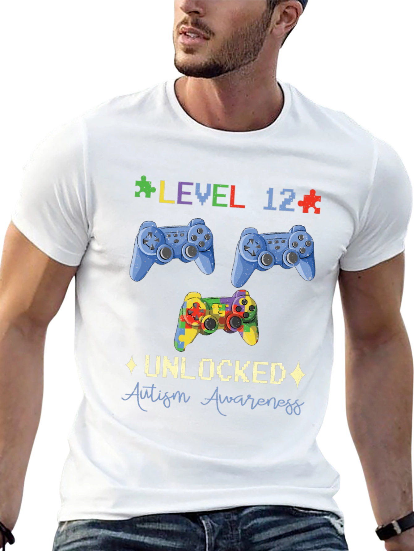 Level 12 Unlocked Autism Awareness T-Shirt