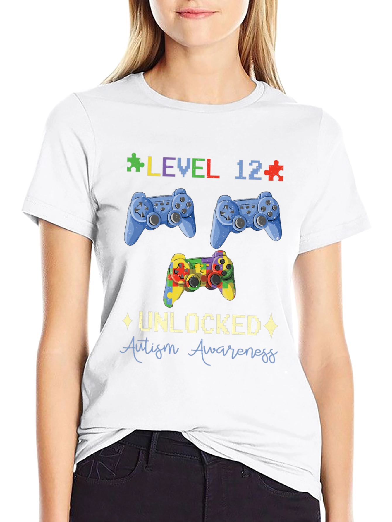 Level 12 Unlocked Autism Awareness T-Shirt