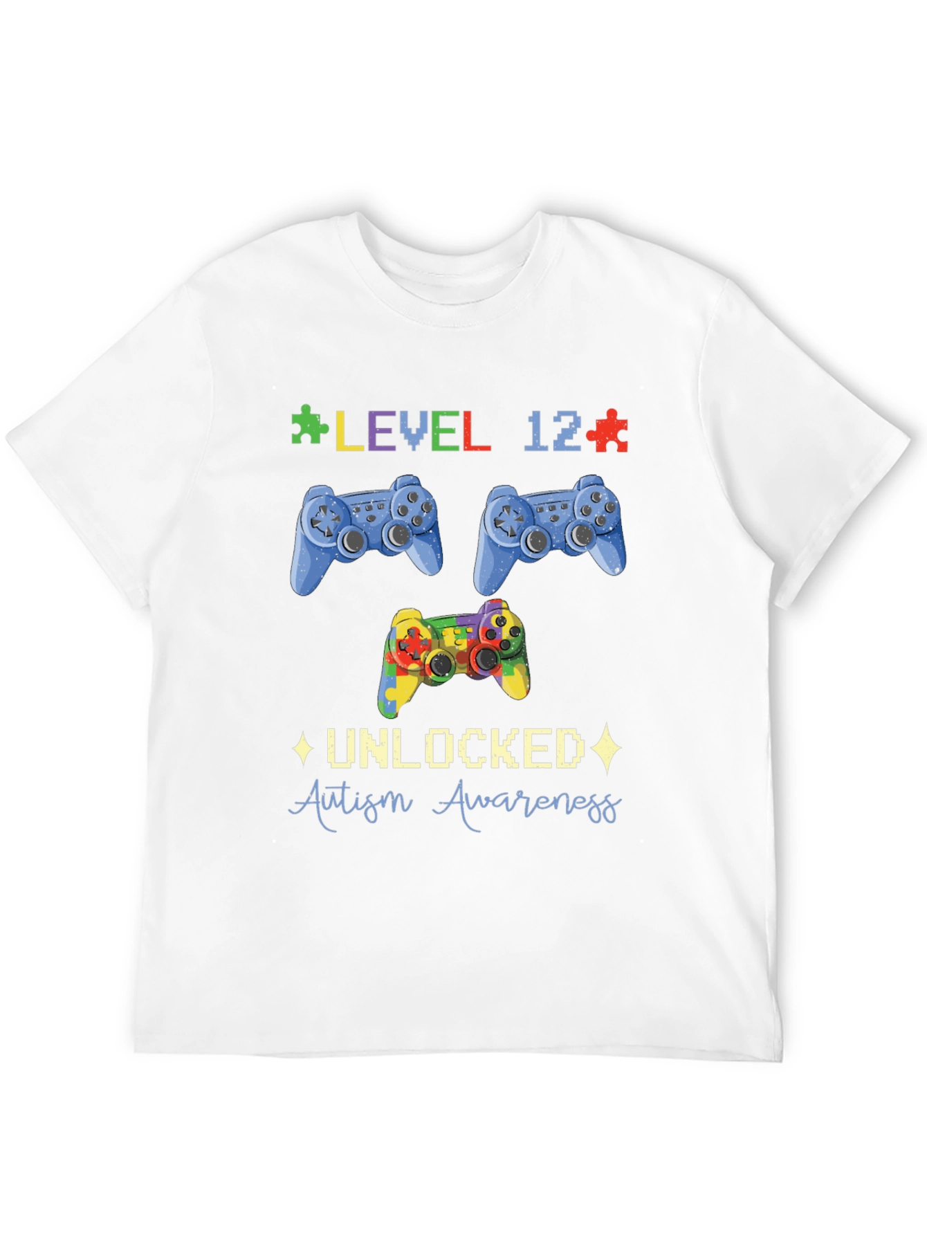 Level 12 Unlocked Autism Awareness T-Shirt