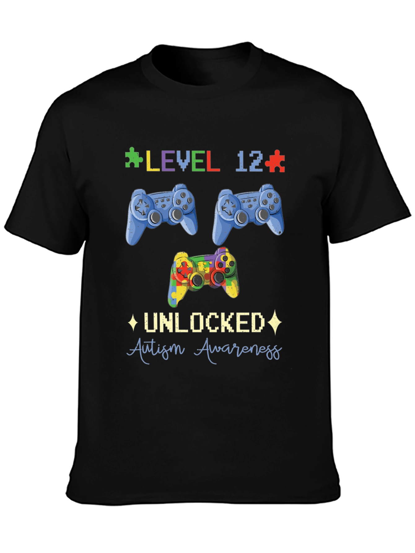Level 12 Unlocked Autism Awareness T-Shirt