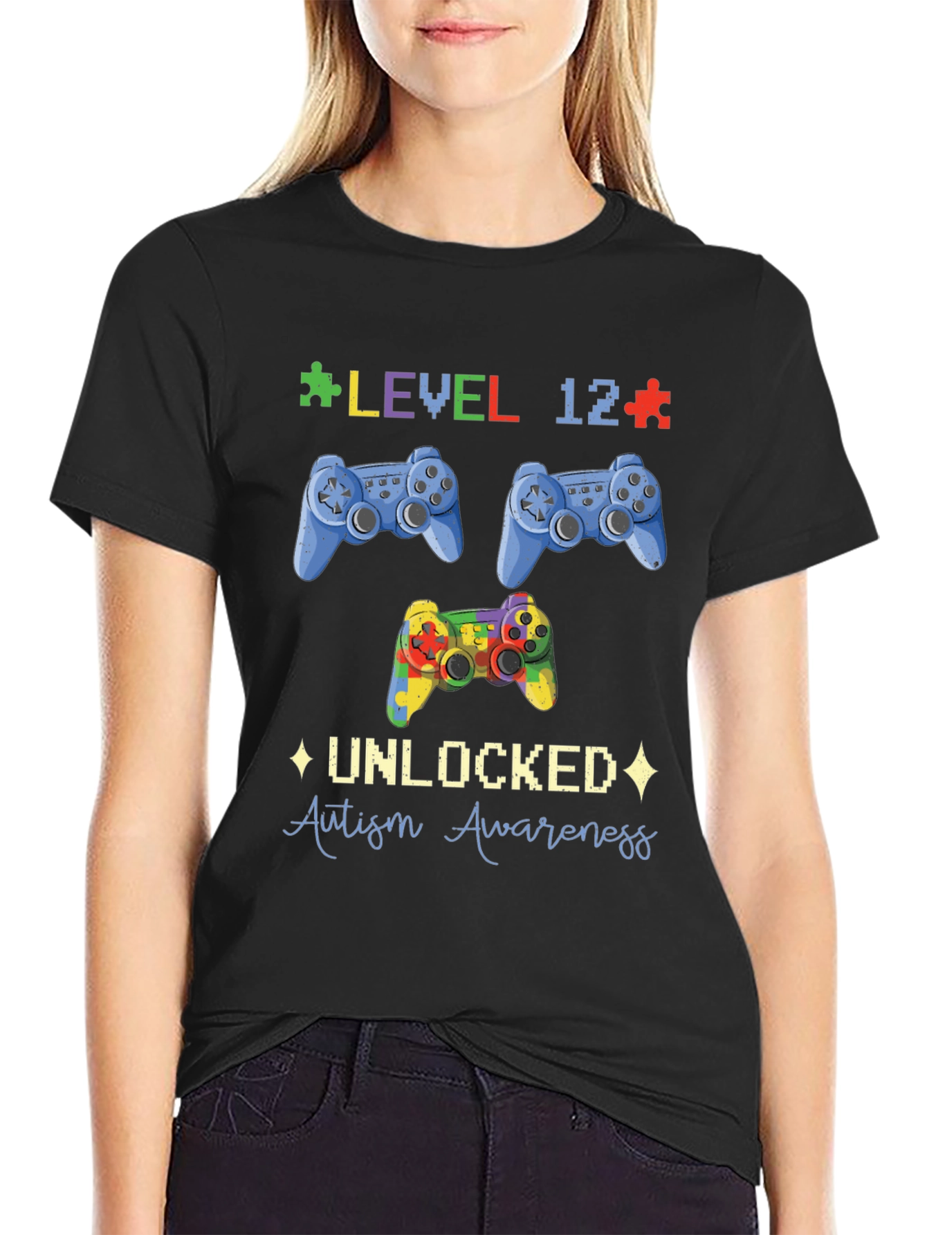 Level 12 Unlocked Autism Awareness T-Shirt
