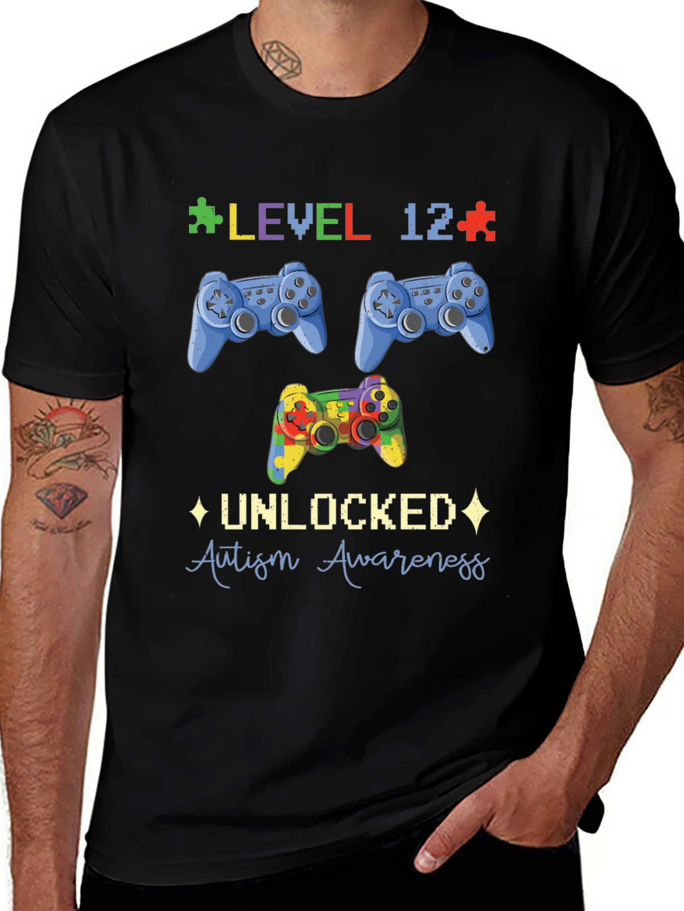 Level 12 Unlocked Autism Awareness T-Shirt