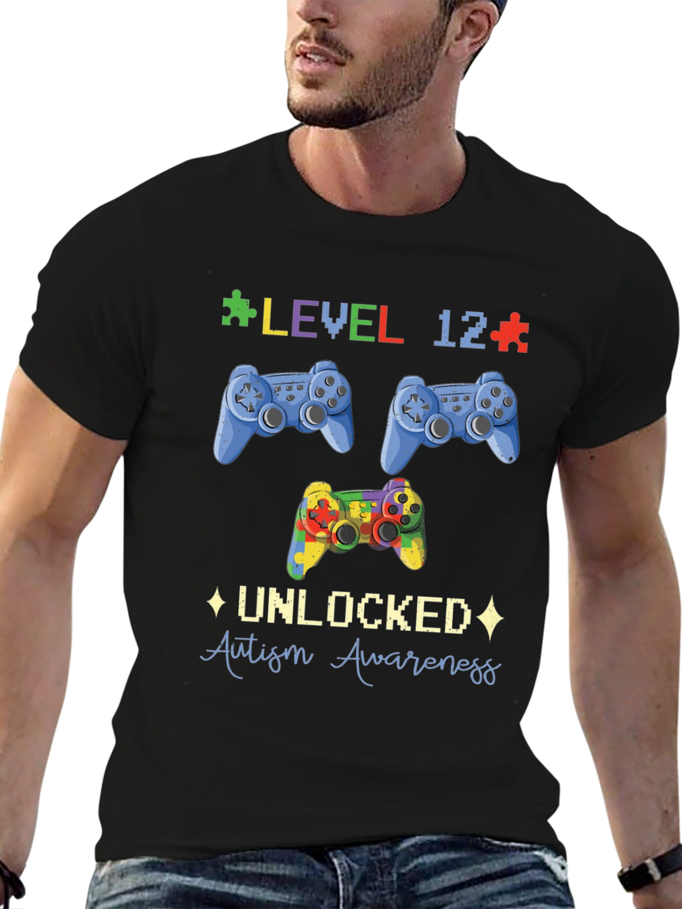 Level 12 Unlocked Autism Awareness T-Shirt