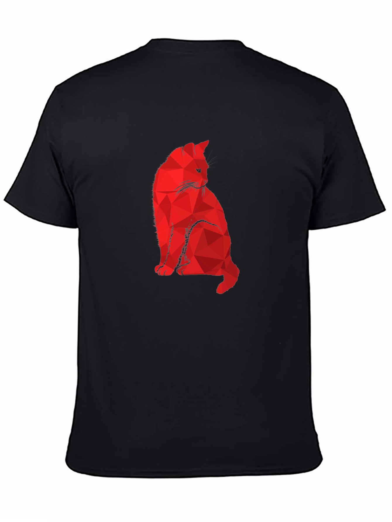 Geometric Cat Graphic Tee - Modern Minimalist