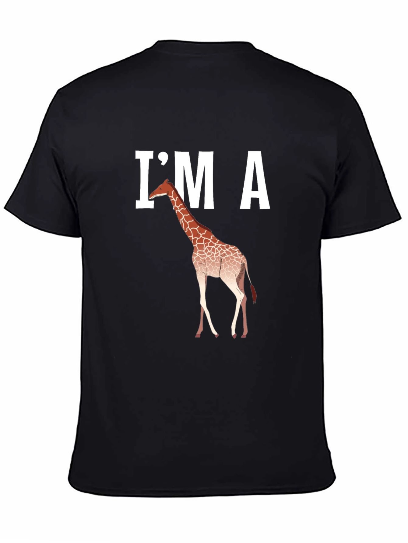 Im A Giraffe Graphic Tee - Casual Black T-Shirt