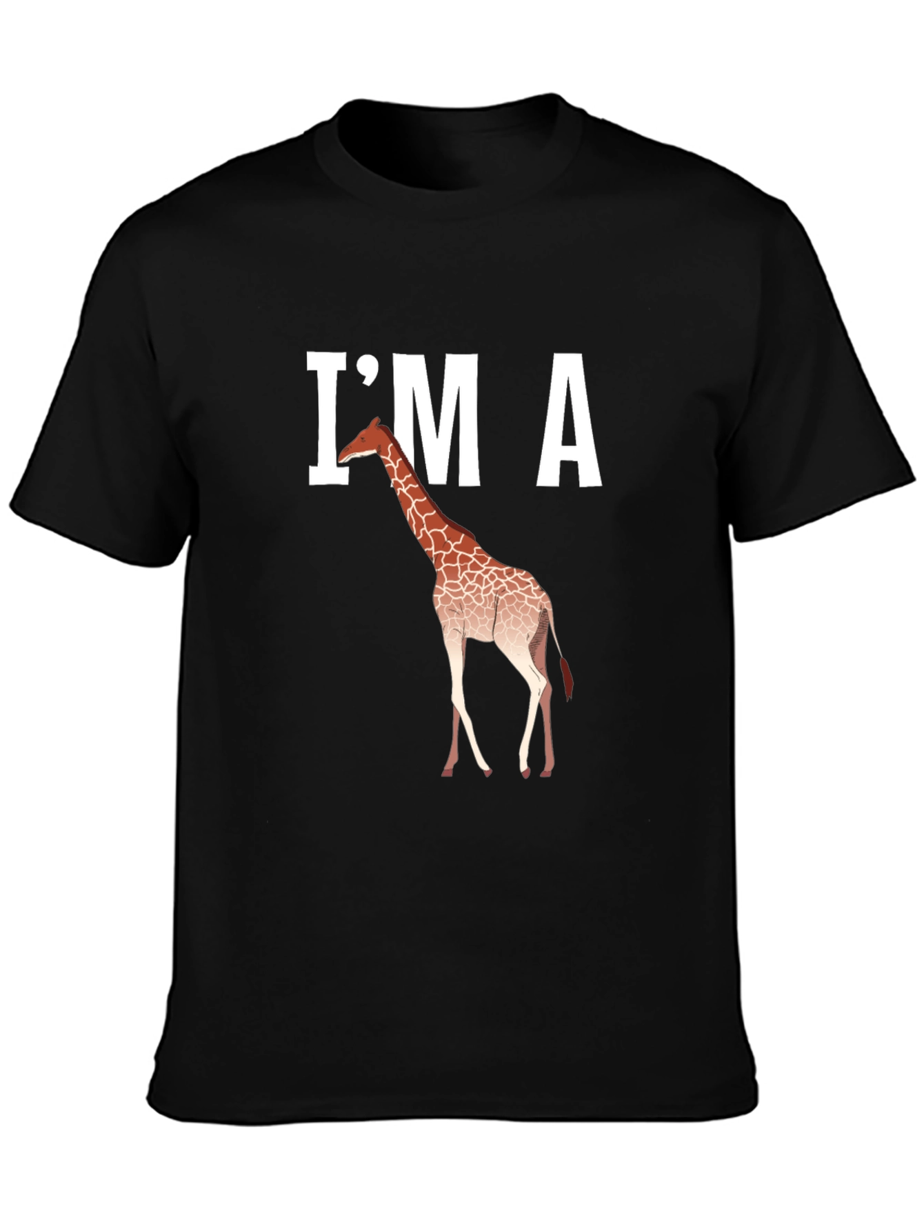 Im A Giraffe Graphic Tee - Casual Black T-Shirt