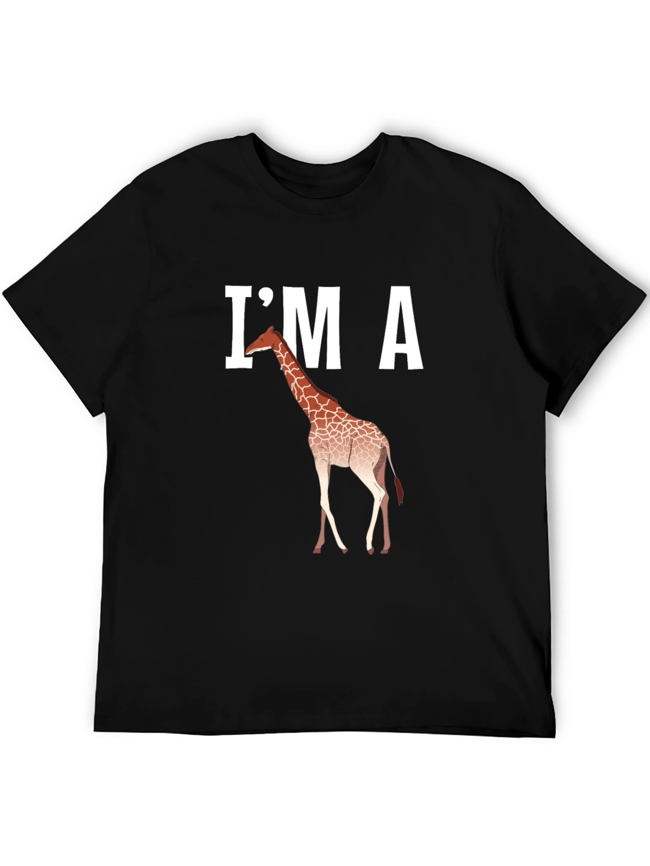 Im A Giraffe Graphic Tee - Casual Black T-Shirt