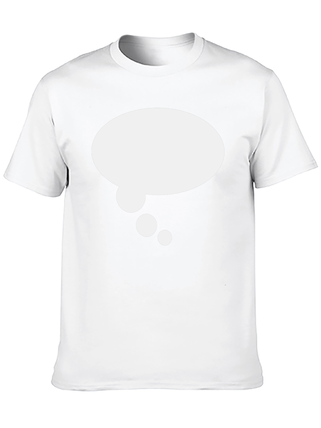Black T-Shirt with White Thought Bubble Graphic