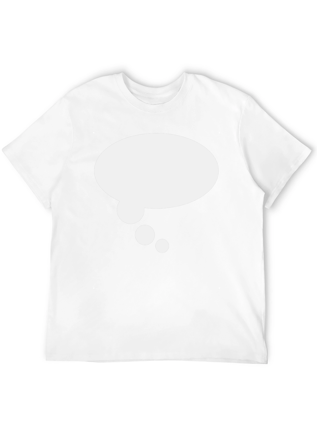 Black T-Shirt with White Thought Bubble Graphic