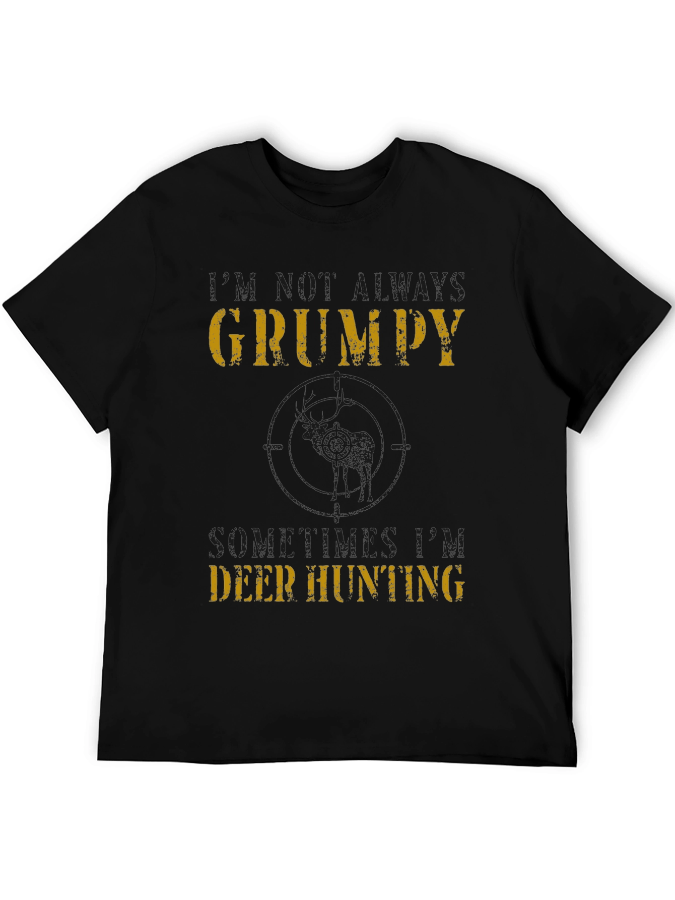 Grumpy Deer Hunting T-Shirt - Mens Black Tee