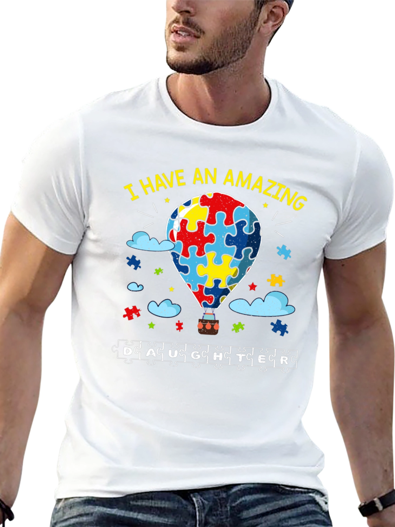 Amazing Daughter Autism Awareness Puzzle Piece T-Shirt
