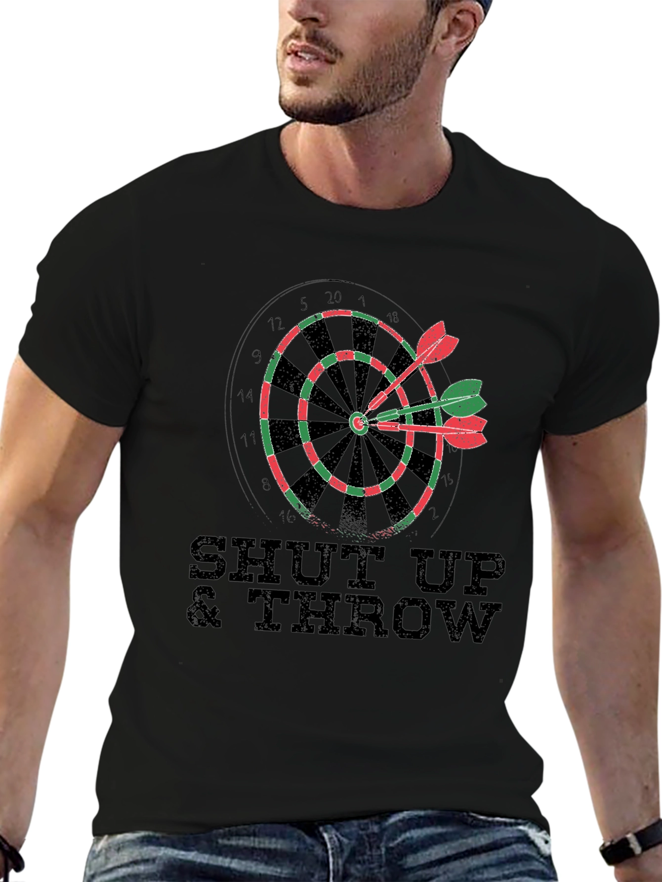 Shut Up & Throw Darts T-Shirt - Dartboard Tee