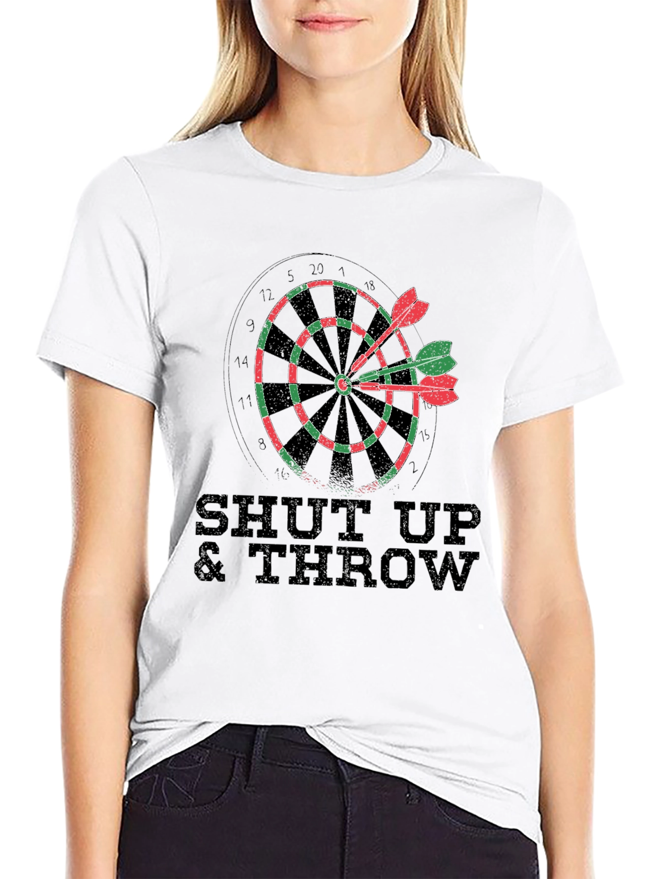 Shut Up & Throw Darts T-Shirt - Dartboard Tee